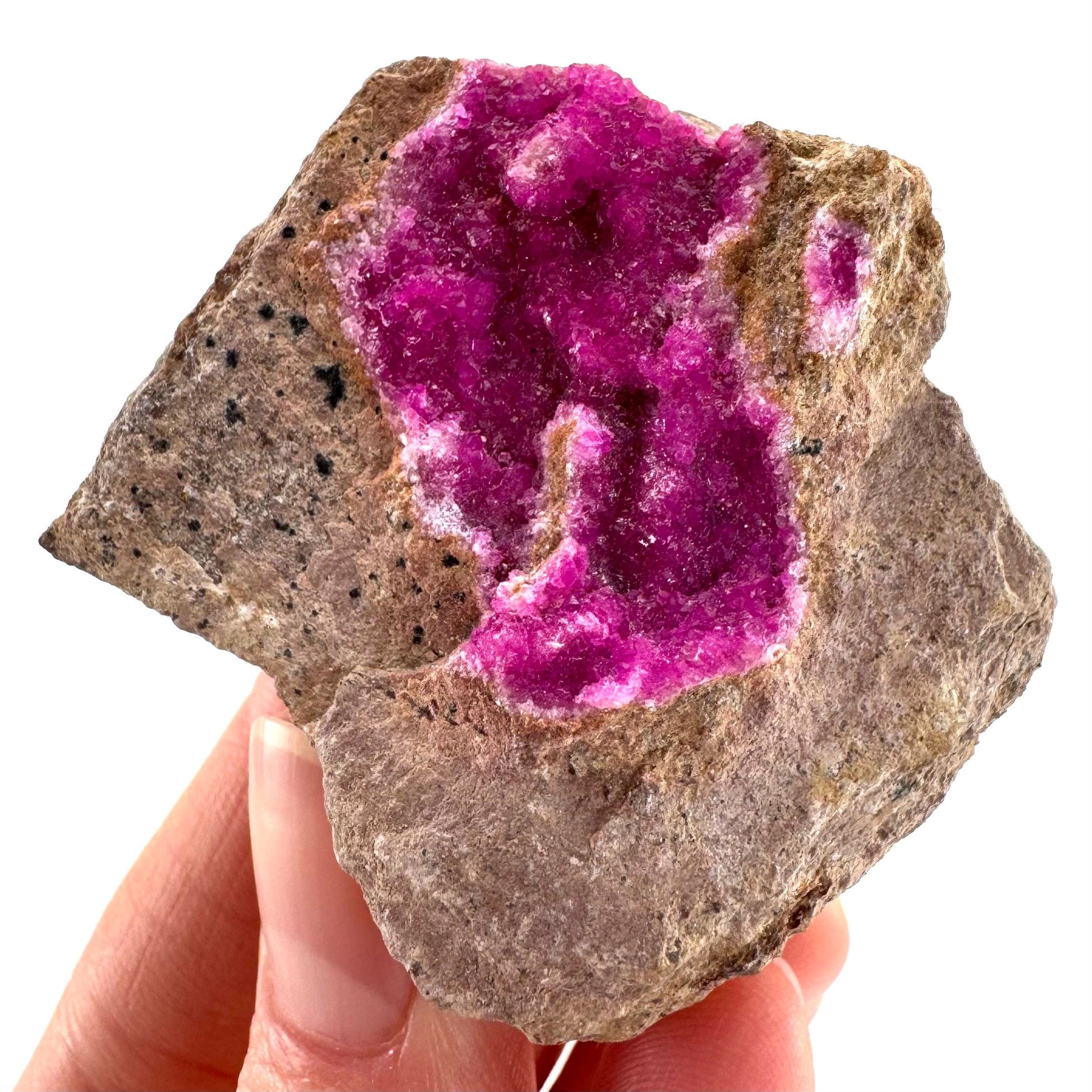 Cobaltoan Calcite | natural pink crystal cluster, mineral specimen