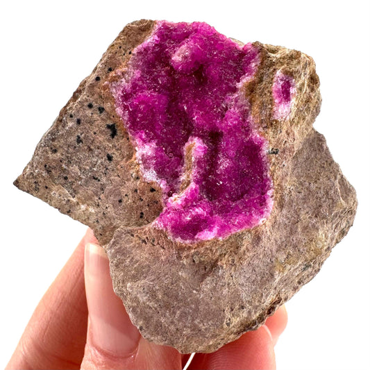 Cobaltoan Calcite | natural pink crystal cluster, mineral specimen