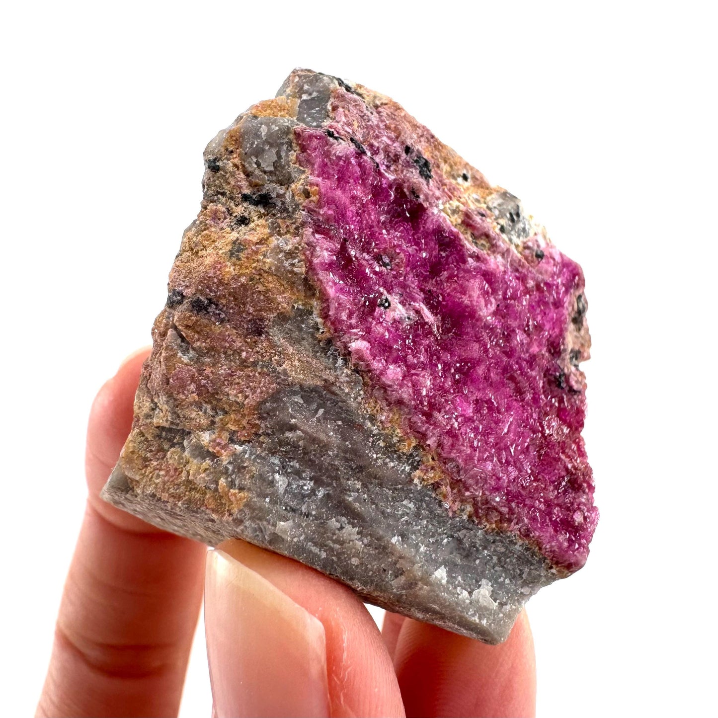 Cobaltoan Calcite | natural pink crystal cluster, mineral specimen
