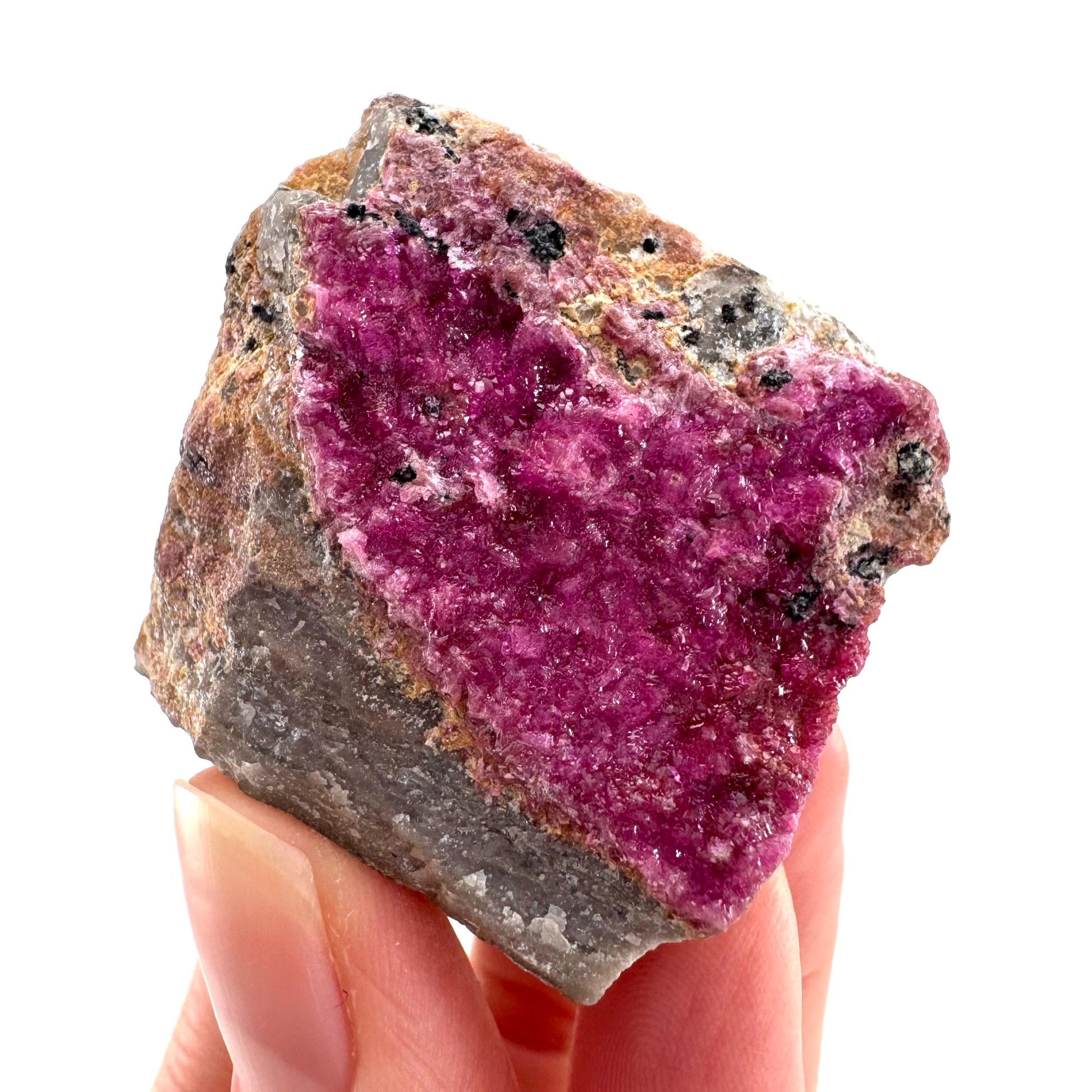 Cobaltoan Calcite | natural pink crystal cluster, mineral specimen