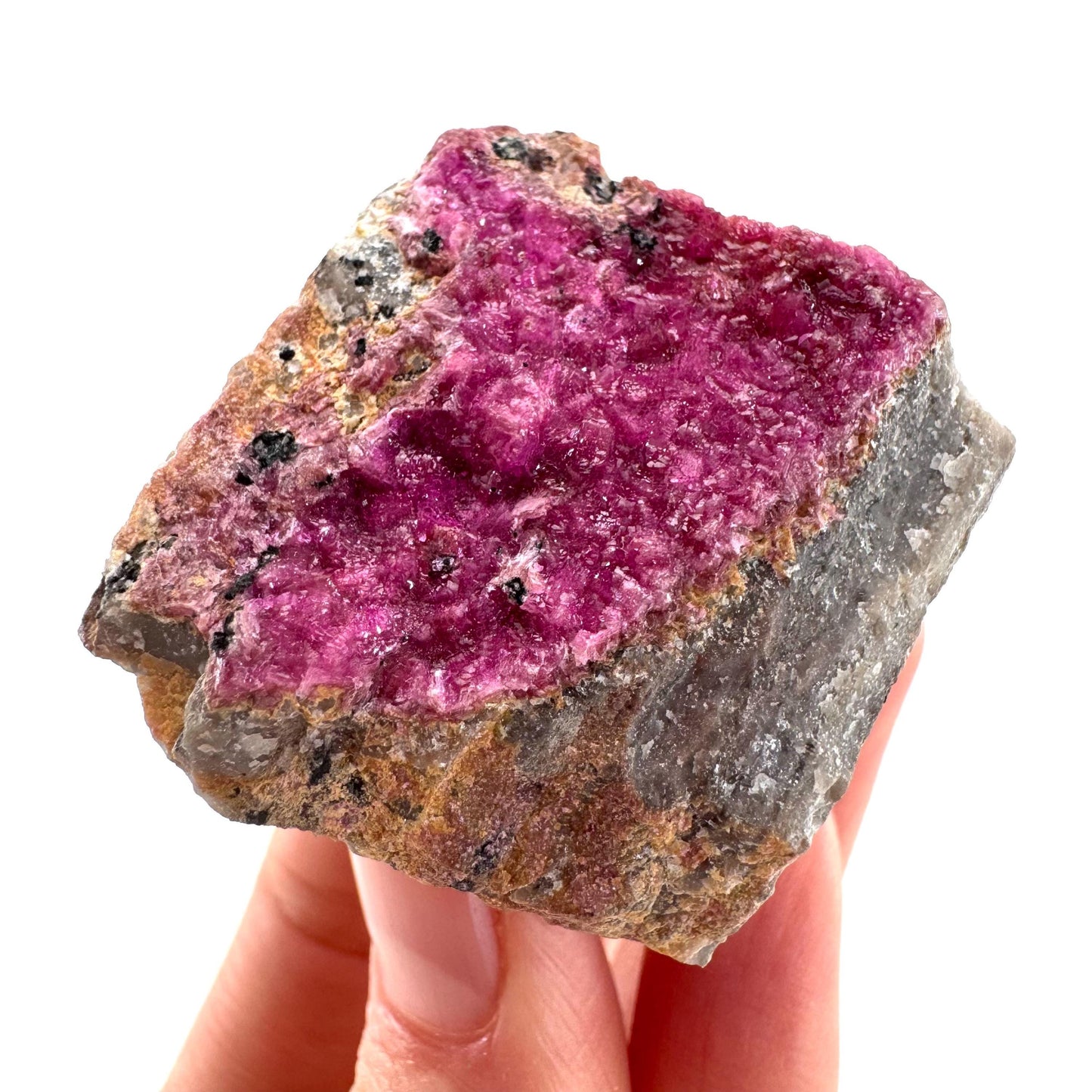 Cobaltoan Calcite | natural pink crystal cluster, mineral specimen