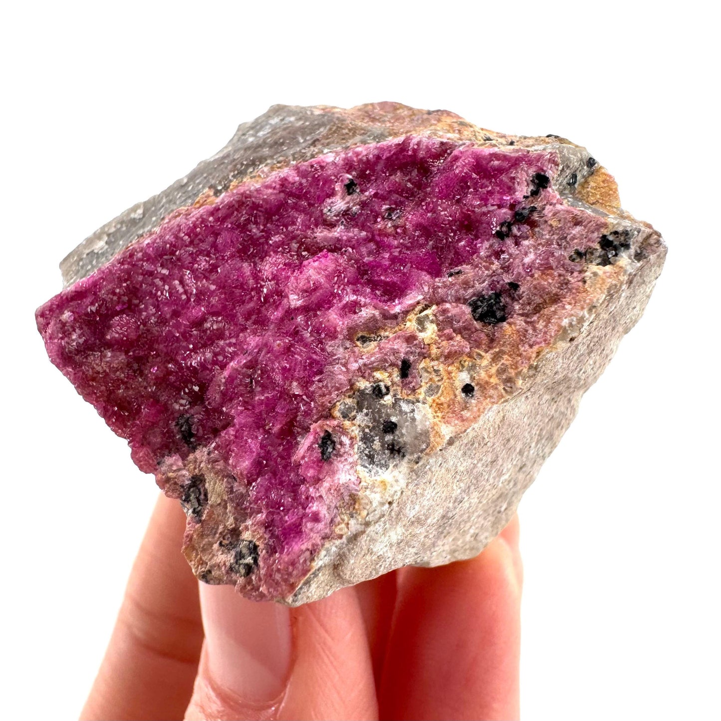 Cobaltoan Calcite | natural pink crystal cluster, mineral specimen