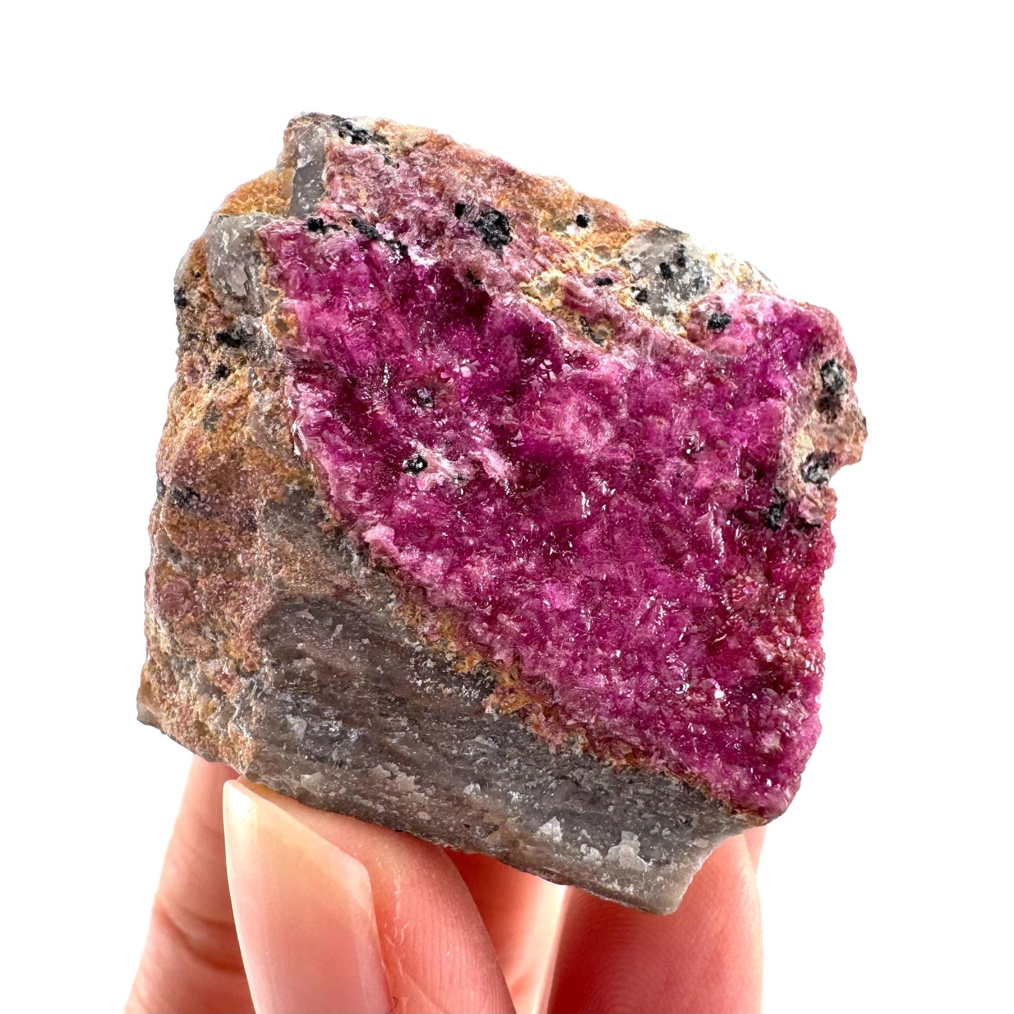 Cobaltoan Calcite | natural pink crystal cluster, mineral specimen