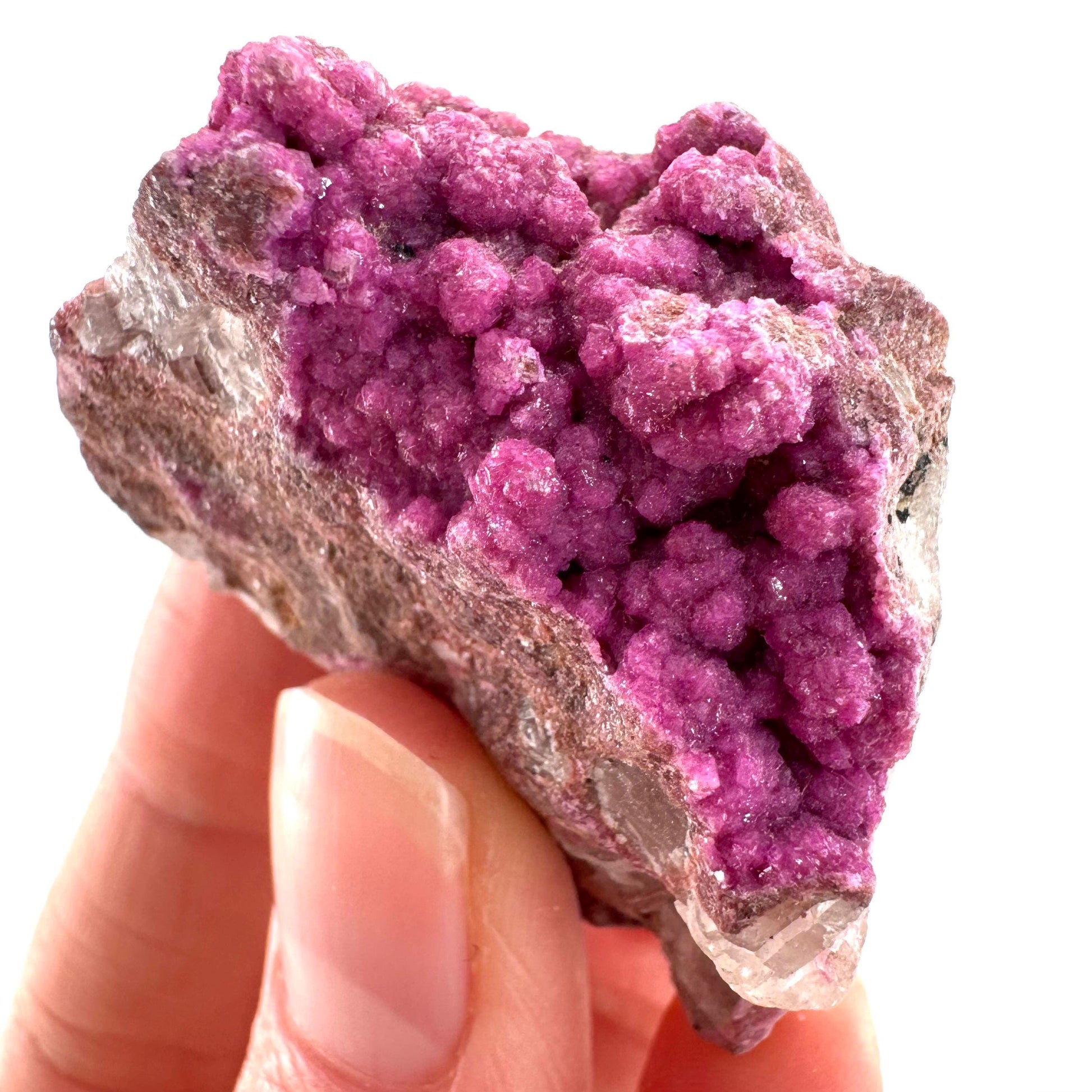 Cobaltoan Calcite | natural pink crystal cluster, mineral specimen