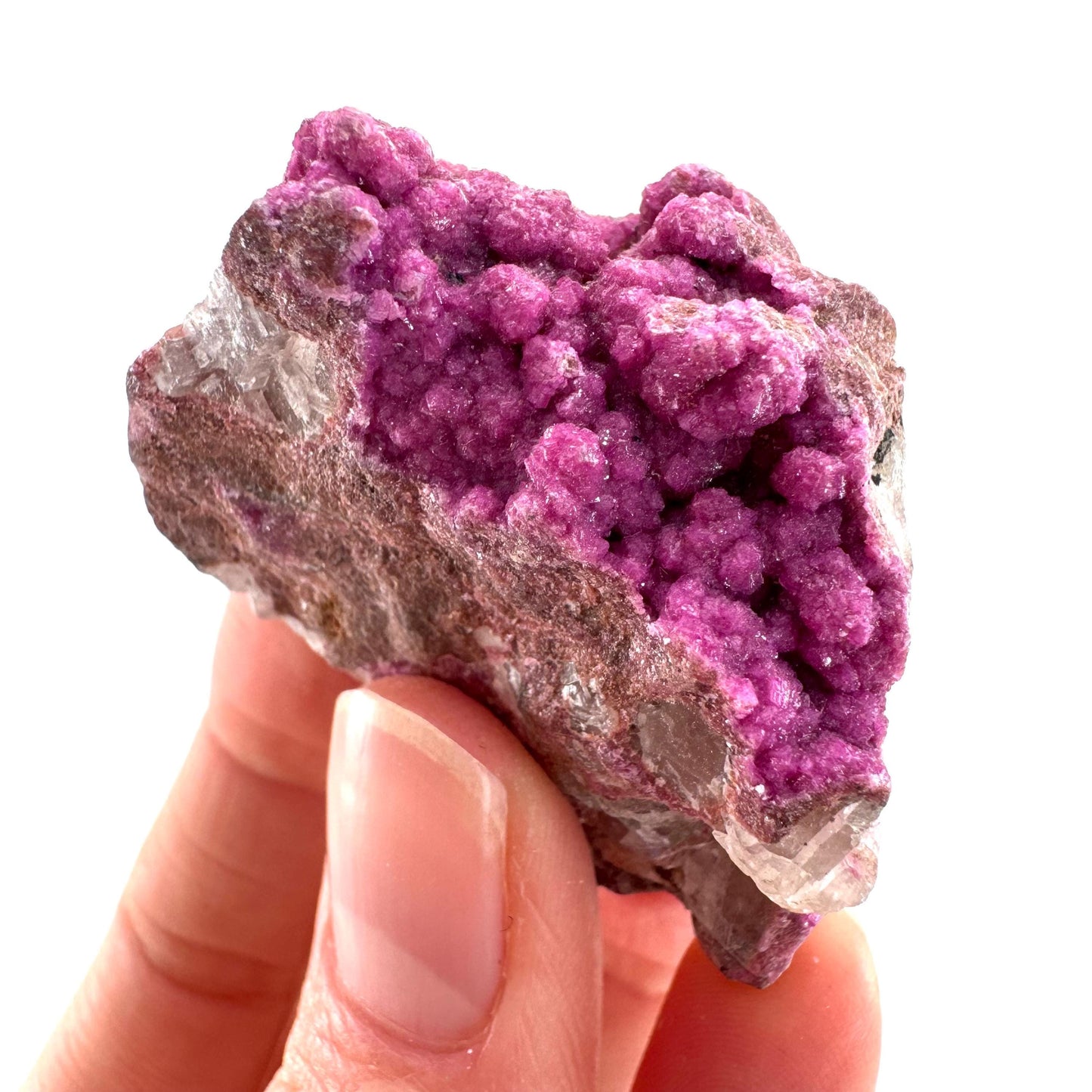 Cobaltoan Calcite | natural pink crystal cluster, mineral specimen
