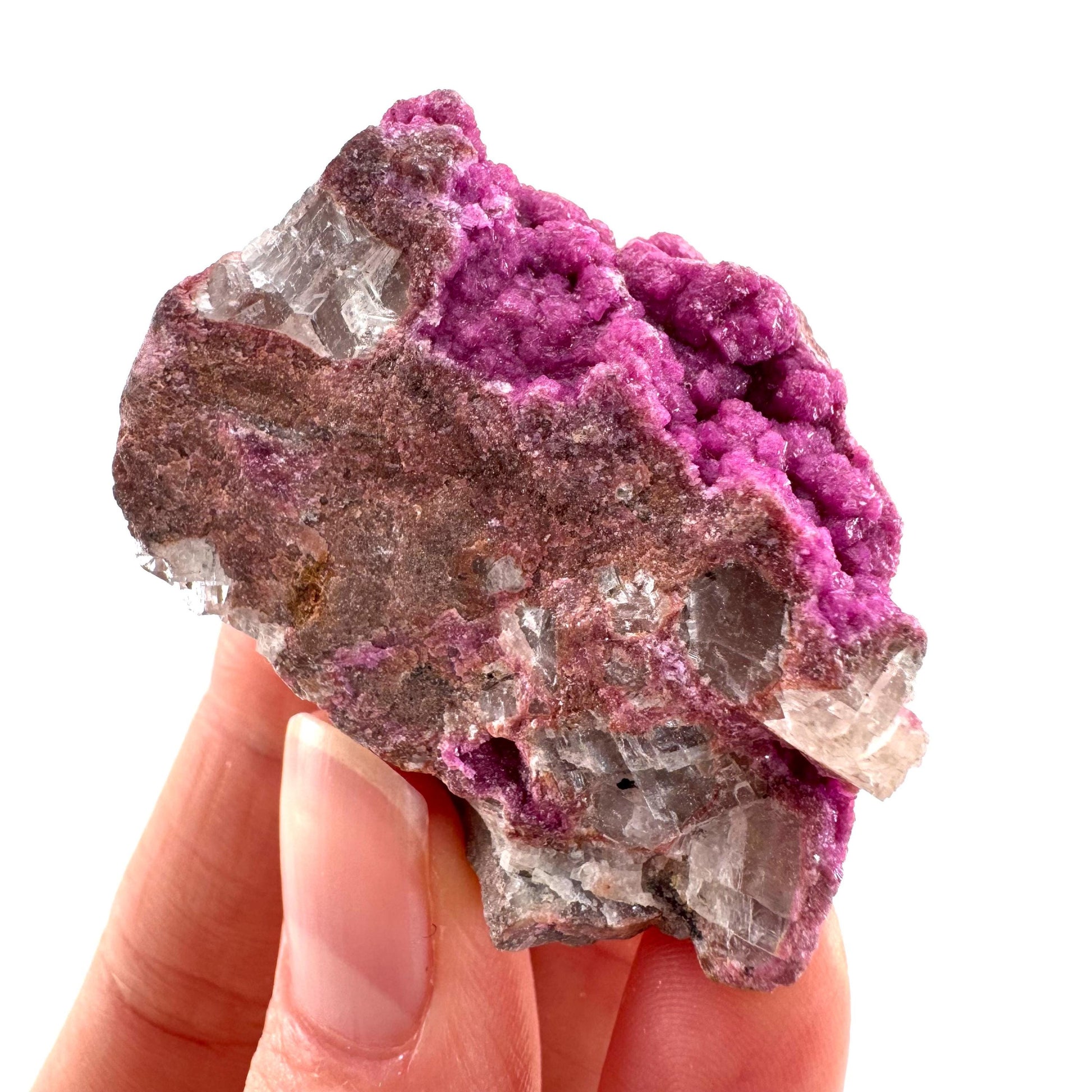 Cobaltoan Calcite | natural pink crystal cluster, mineral specimen