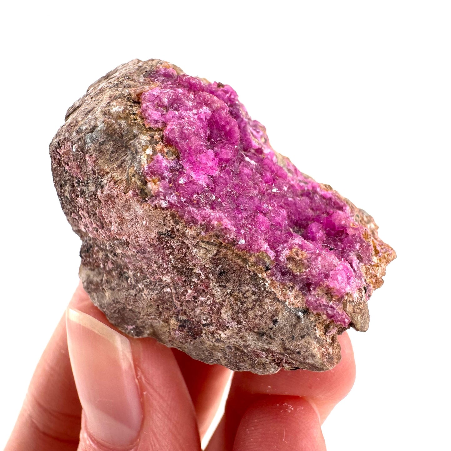 Cobaltoan Calcite | natural pink crystal cluster, mineral specimen