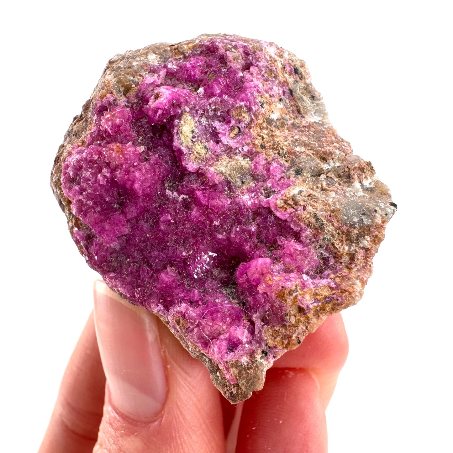 Cobaltoan Calcite | natural pink crystal cluster, mineral specimen