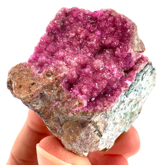 Cobaltoan Calcite | natural pink crystal cluster, mineral specimen