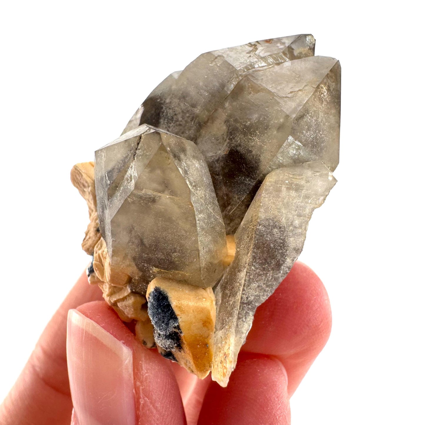 Gitter Quartz with Feldspar & Foitite | lattice crystal, mineral specimen from Namibia