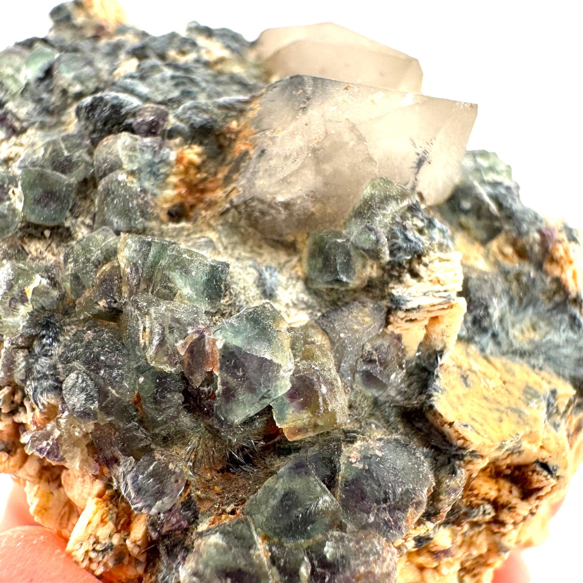 Gitter Quartz with Feldspar & Foitite | lattice crystal, mineral specimen from Namibia