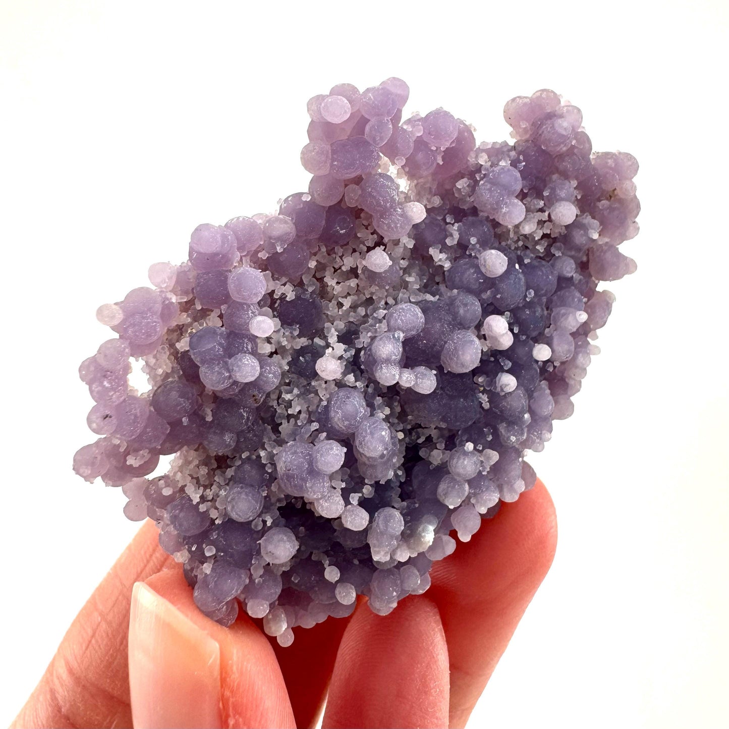 Grape Agate | botryoidal crystal cluster, purple mineral specimen from Indonesia