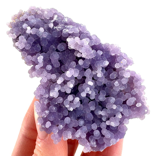 Grape Agate | botryoidal crystal cluster, purple mineral specimen from Indonesia