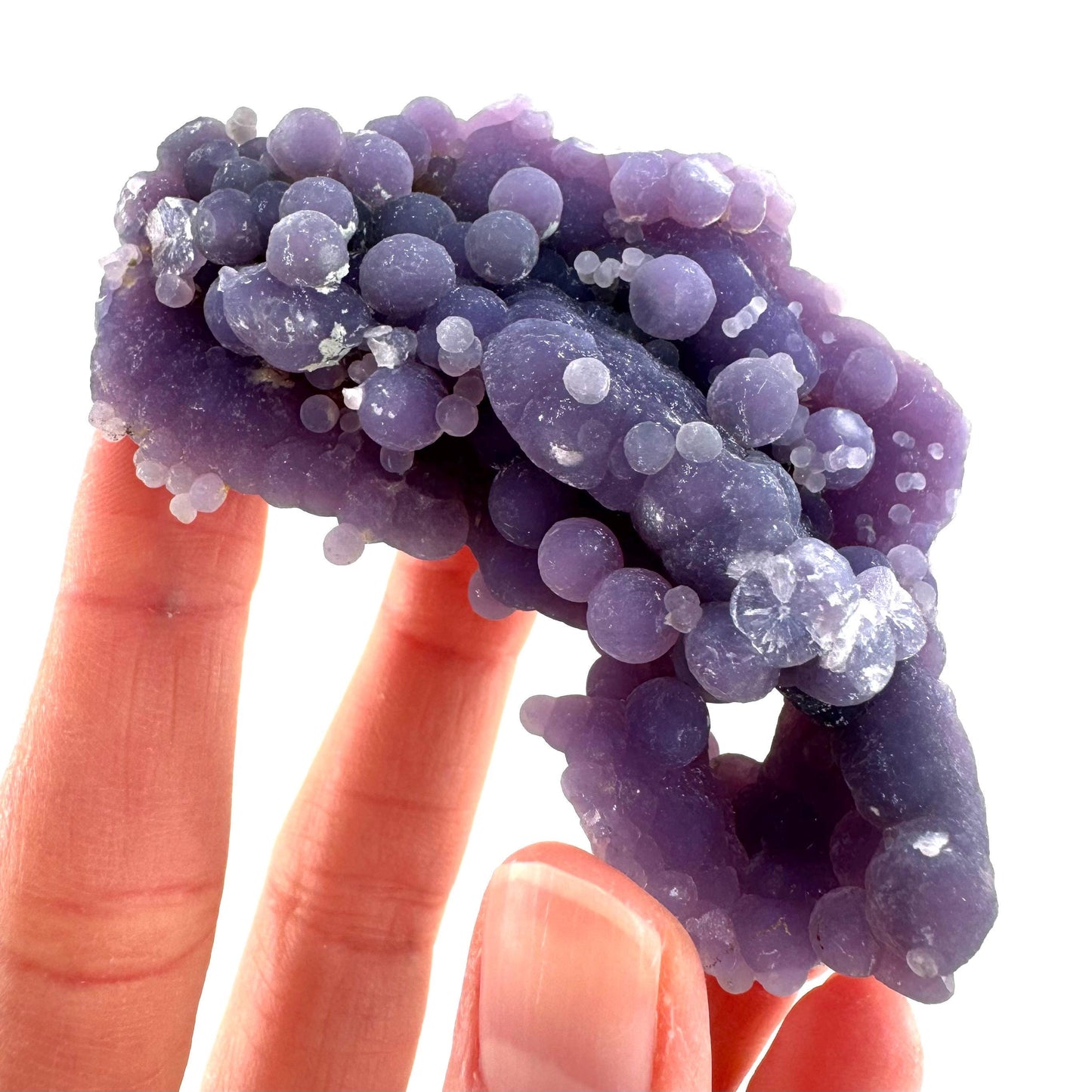 Grape Agate | botryoidal crystal cluster, purple mineral specimen from Indonesia