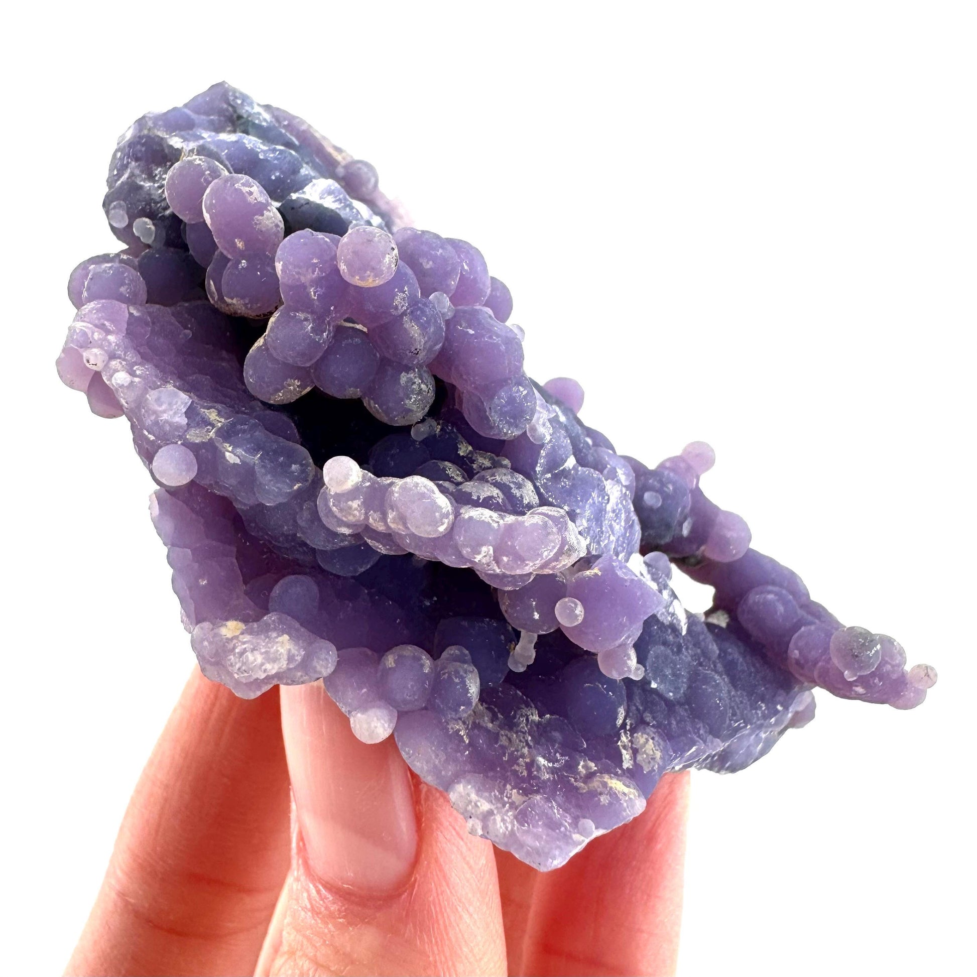 Grape Agate | botryoidal crystal cluster, purple mineral specimen from Indonesia