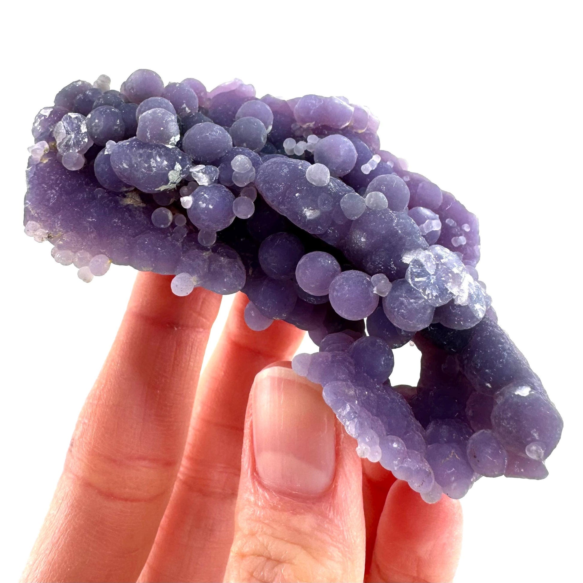 Grape Agate | botryoidal crystal cluster, purple mineral specimen from Indonesia