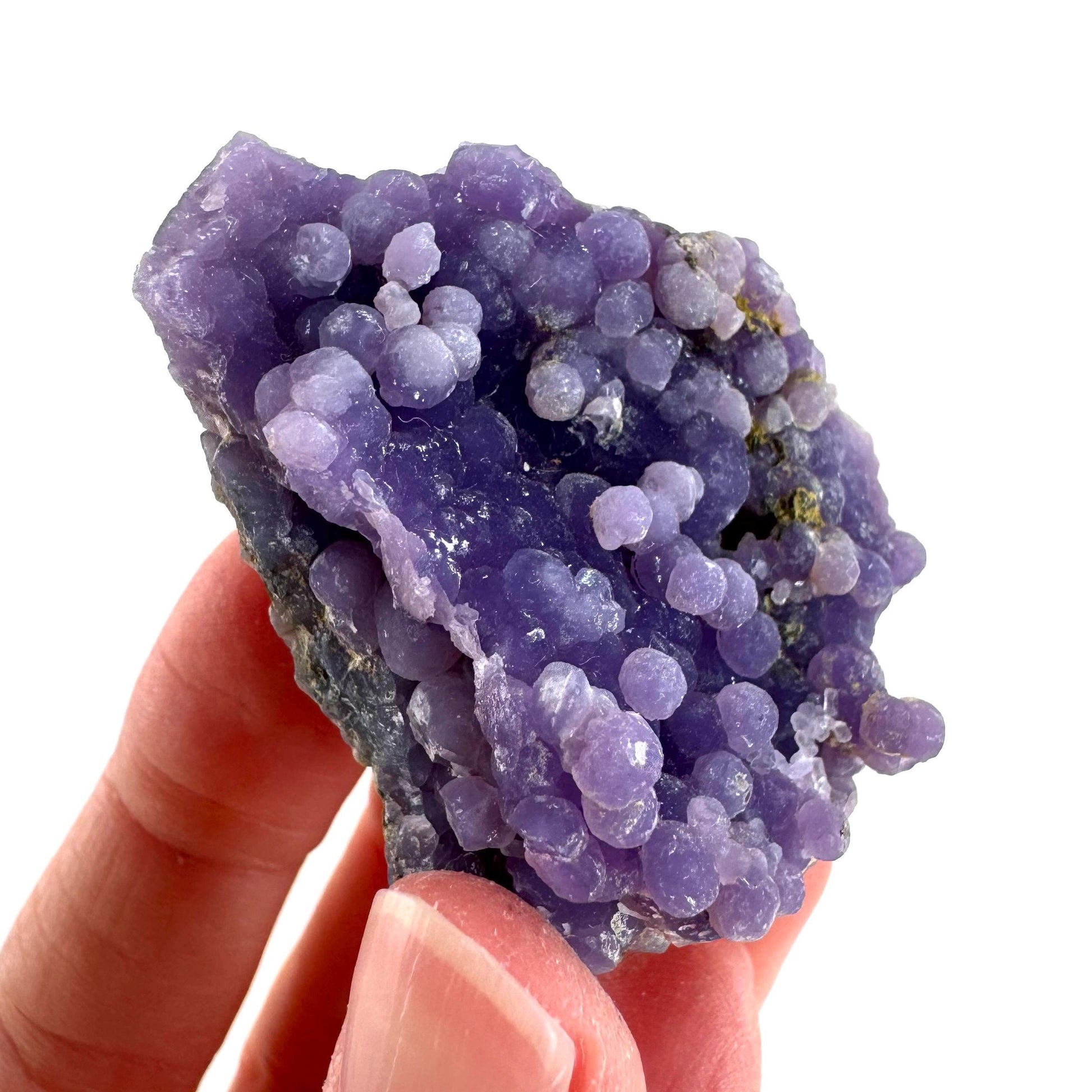 Grape Agate | botryoidal crystal cluster, purple mineral specimen from Indonesia