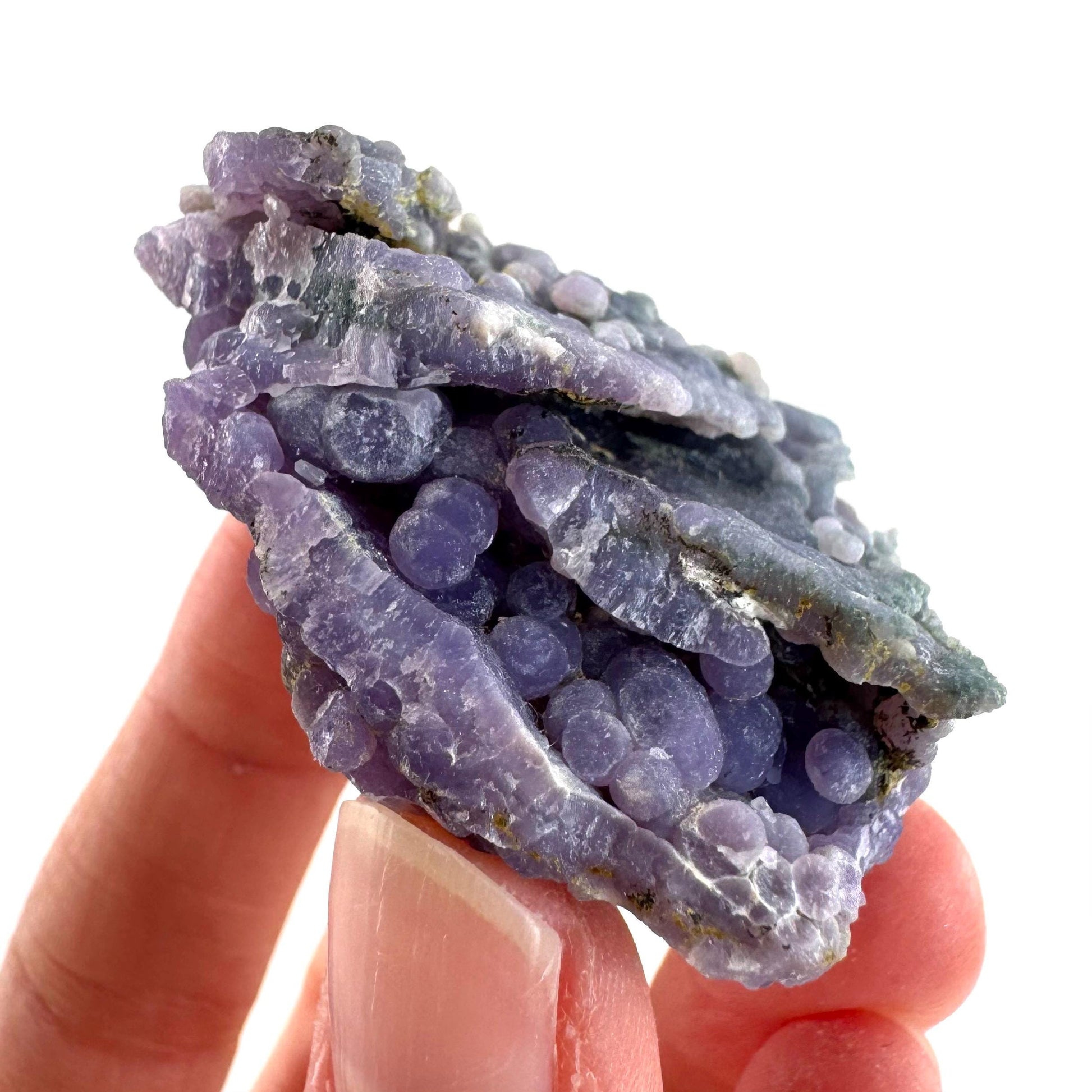 Grape Agate | botryoidal crystal cluster, purple mineral specimen from Indonesia