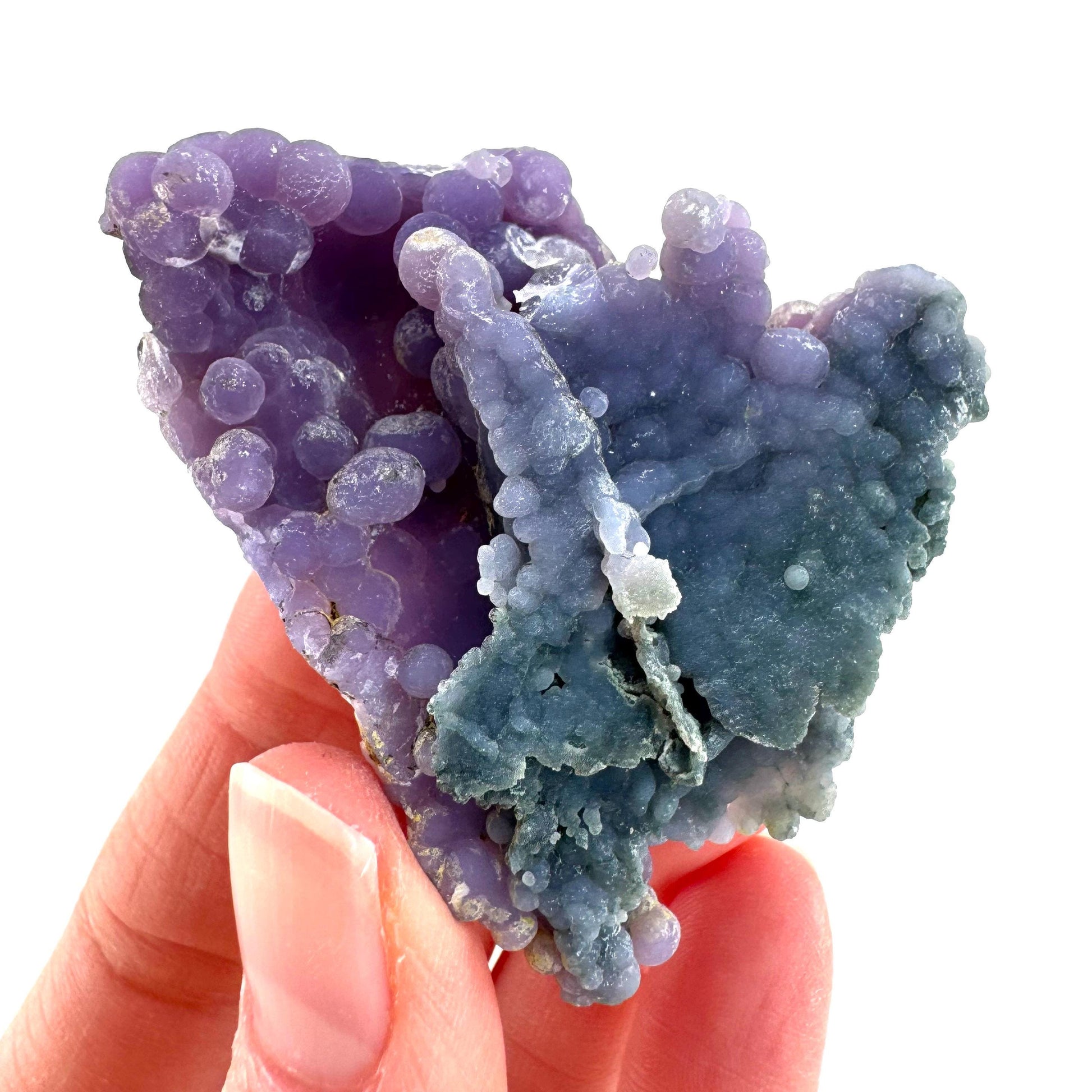 Grape Agate | botryoidal crystal cluster, purple mineral specimen from Indonesia