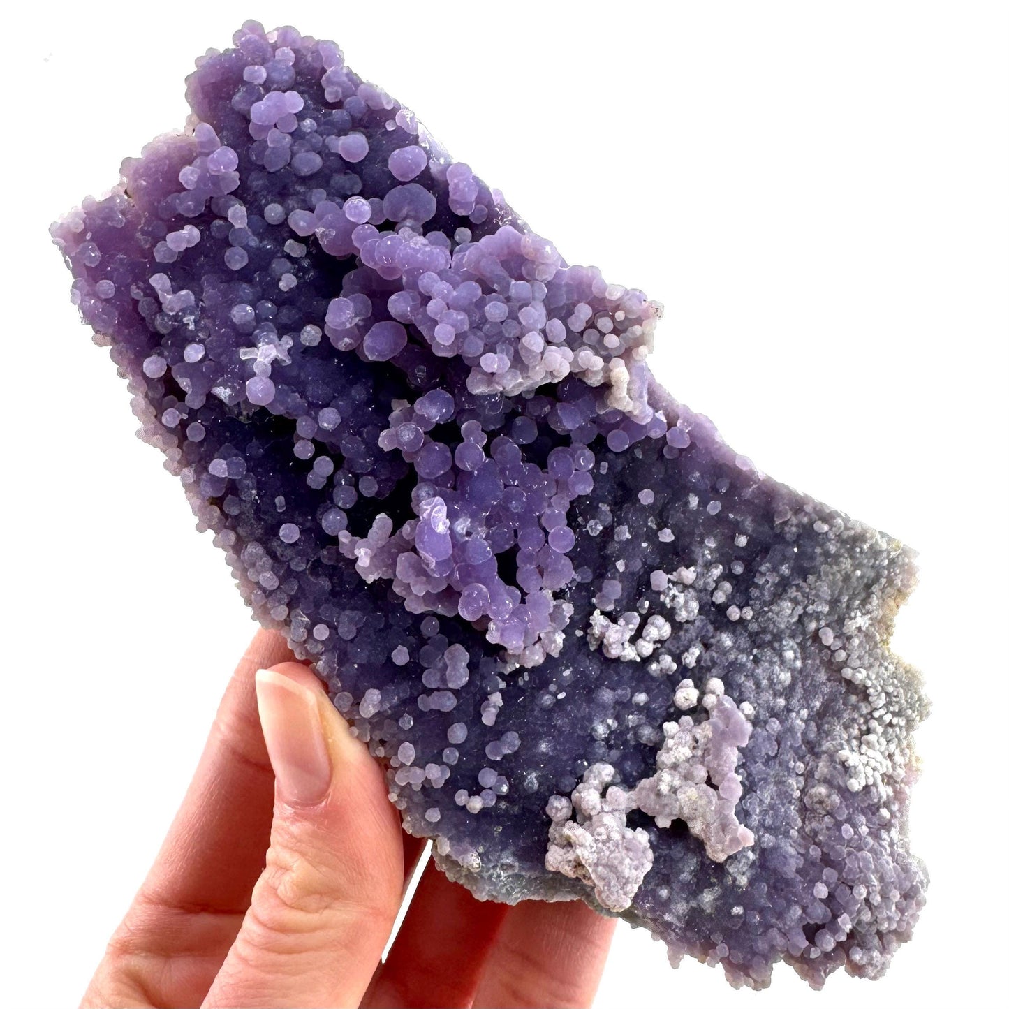 Grape Agate | botryoidal crystal cluster, purple mineral specimen from Indonesia