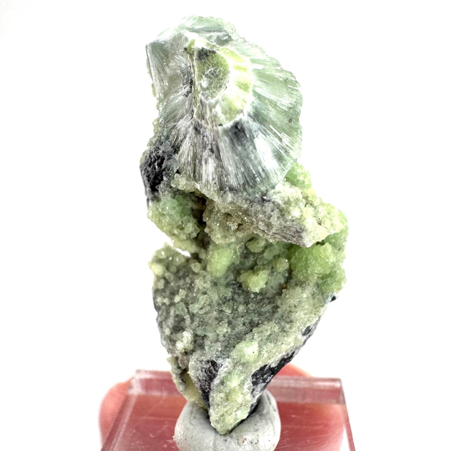 Wavellite (Arkansas, USA) | green crystal cluster, mineral specimen