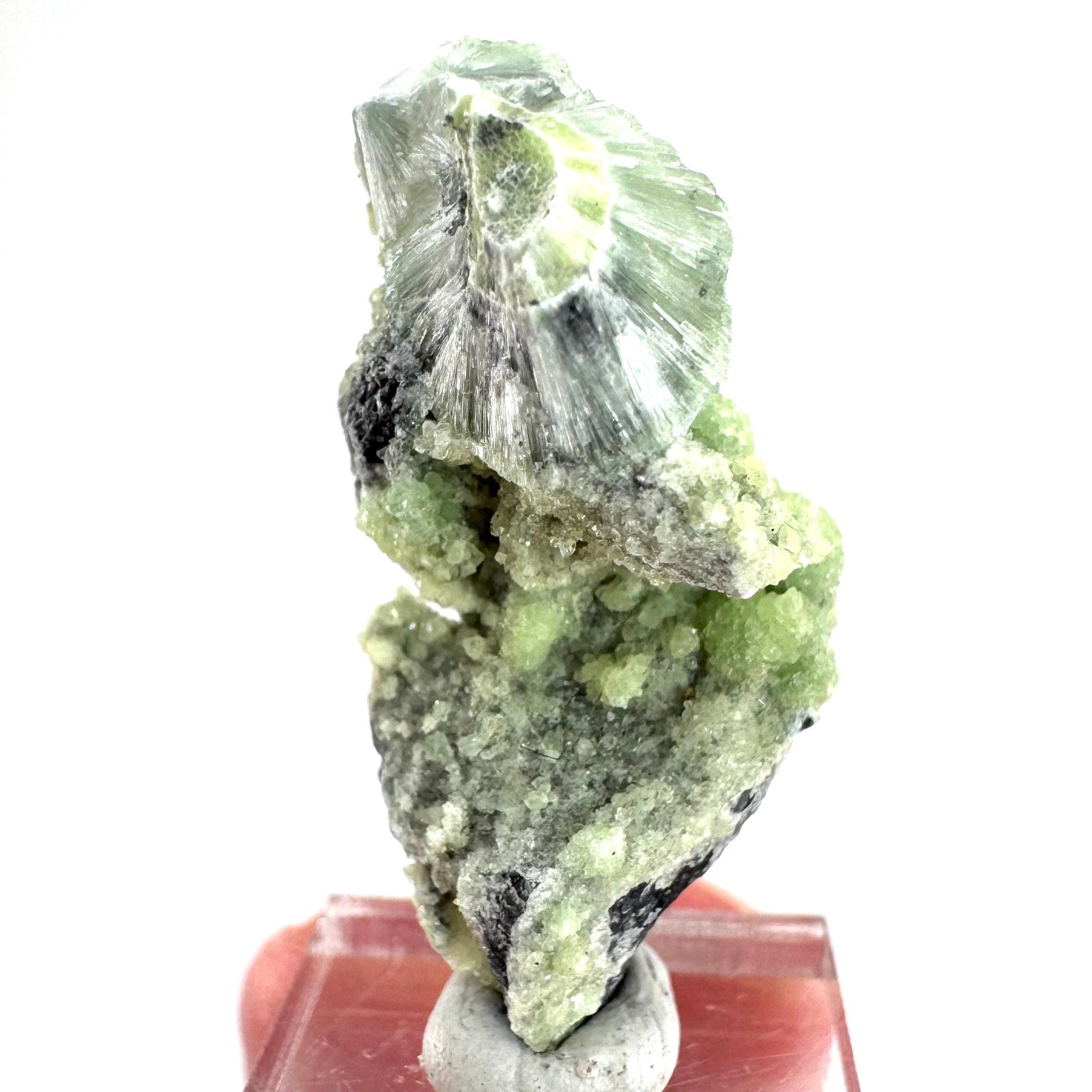 Wavellite (Arkansas, USA) | green crystal cluster, mineral specimen