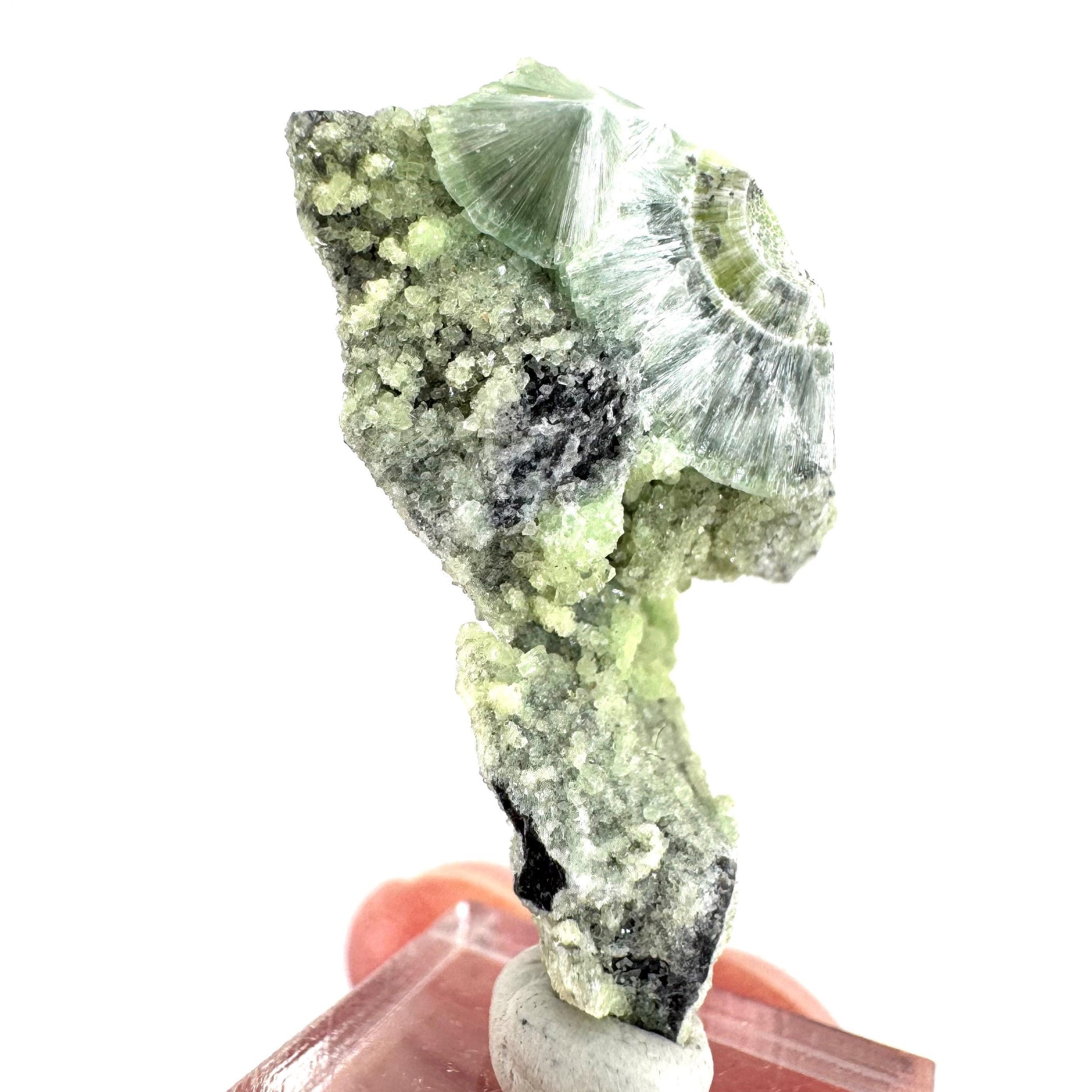 Wavellite (Arkansas, USA) | green crystal cluster, mineral specimen
