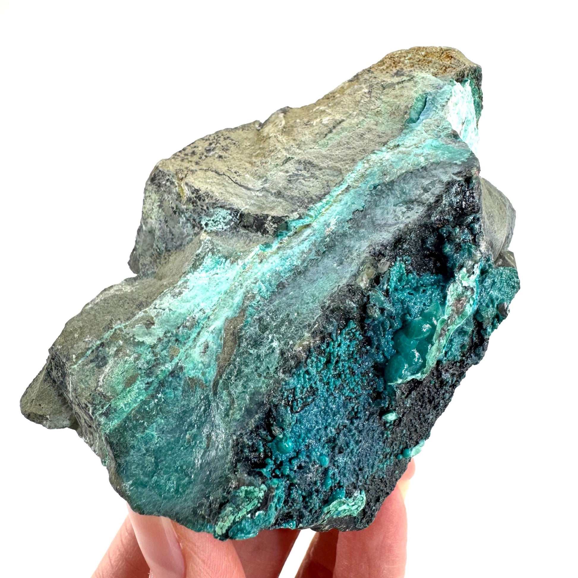Silica Chrysocolla | natural blue crystal, mineral specimen from DR Congo