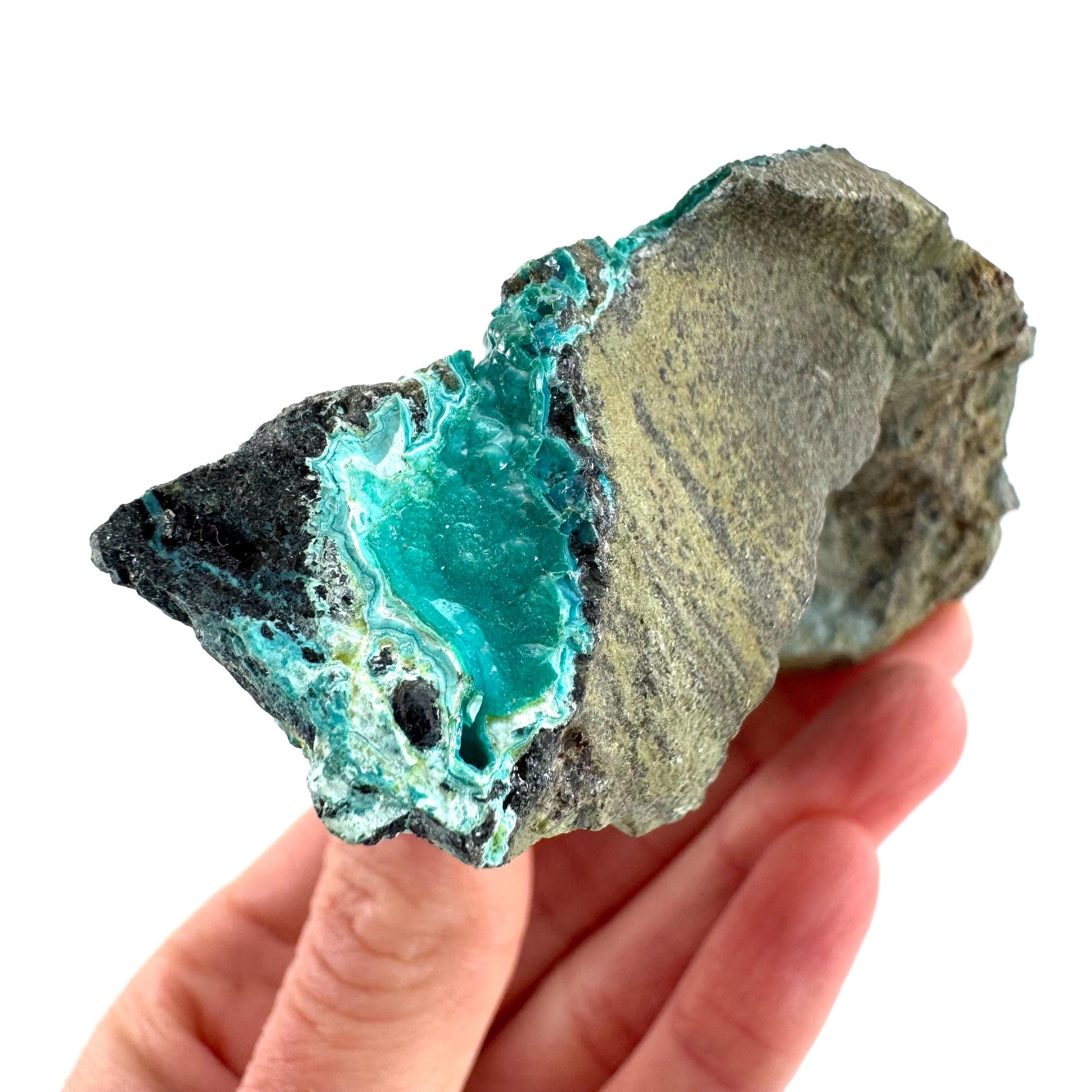 Silica Chrysocolla | natural blue crystal, mineral specimen from DR Congo