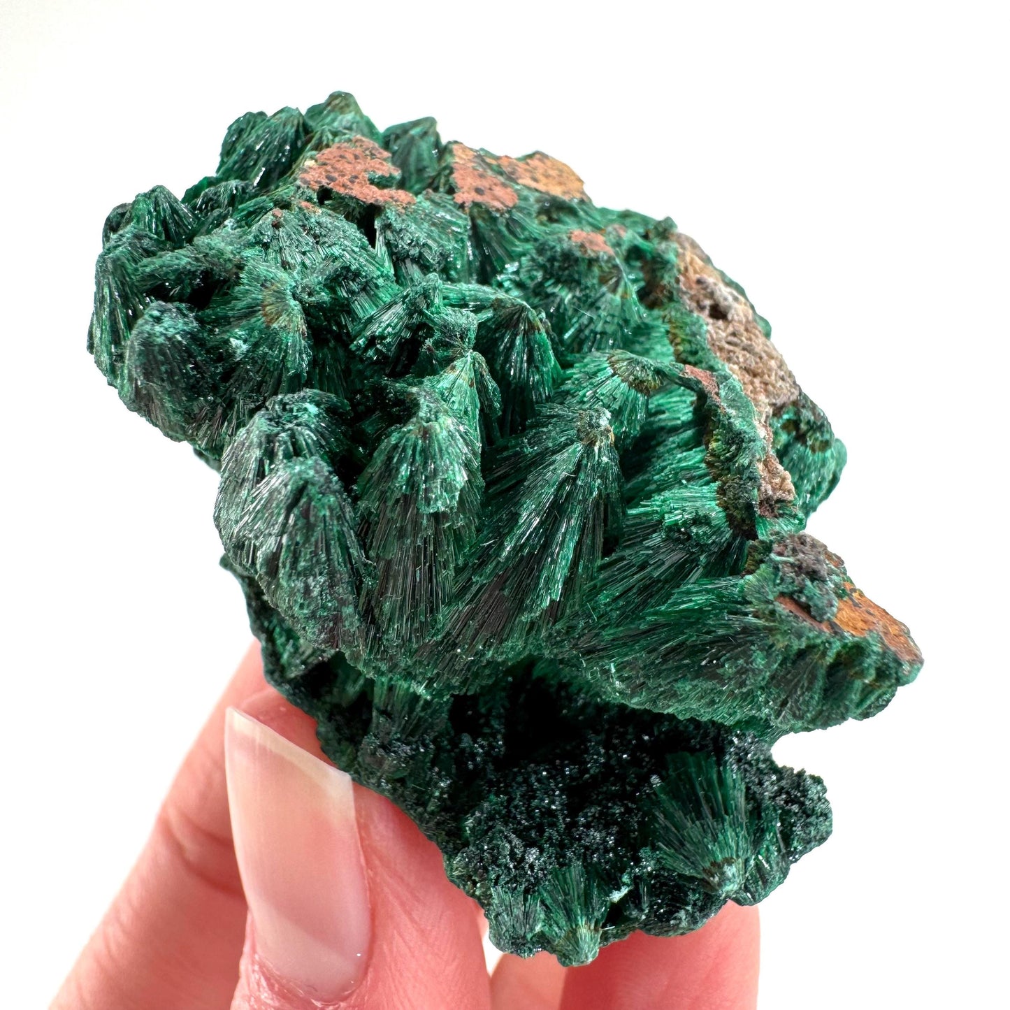 Fibrous Malachite | green velvet crystal, mineral specimen