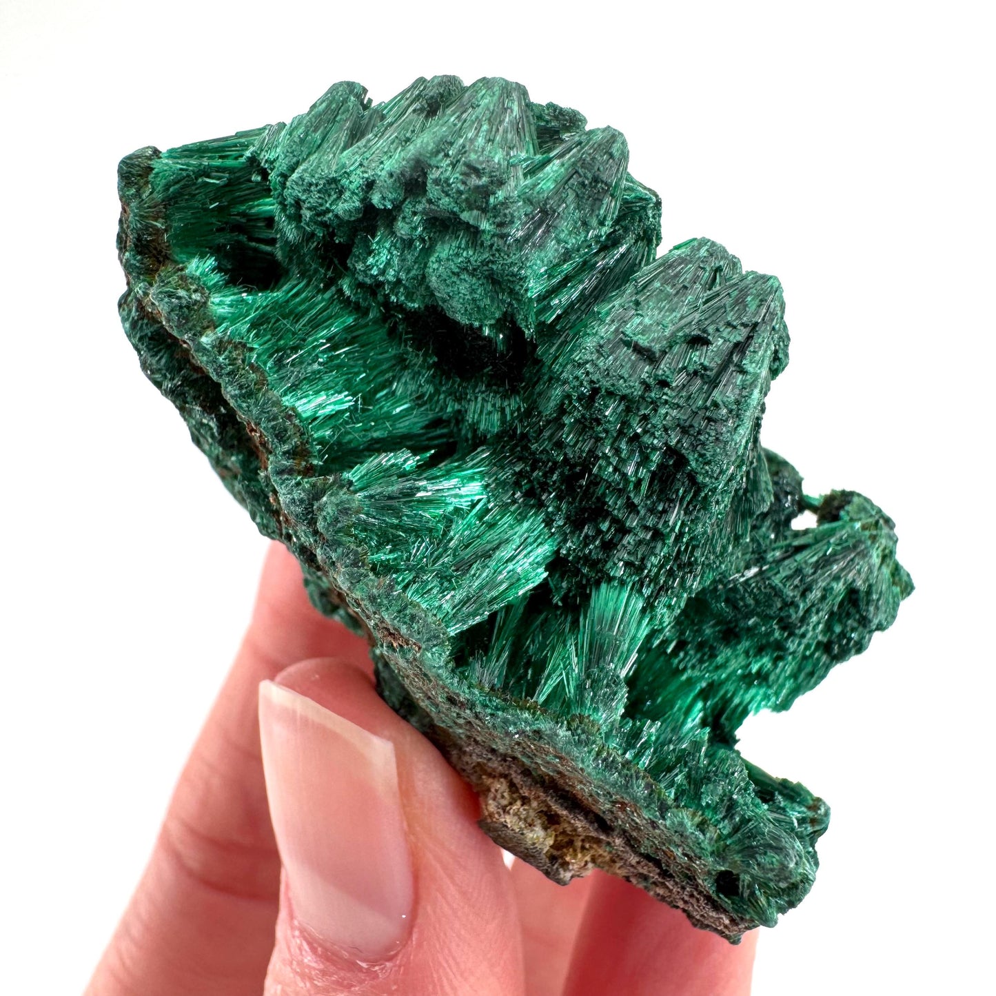 Fibrous Malachite | green velvet crystal, mineral specimen
