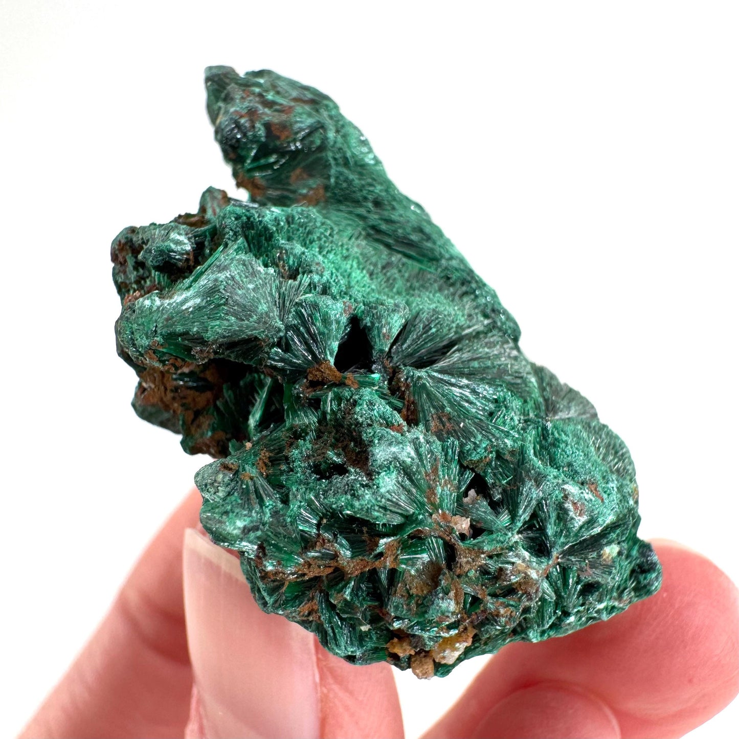 Fibrous Malachite | green velvet crystal, mineral specimen