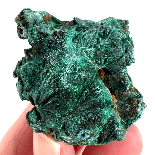 Fibrous Malachite | green velvet crystal, mineral specimen