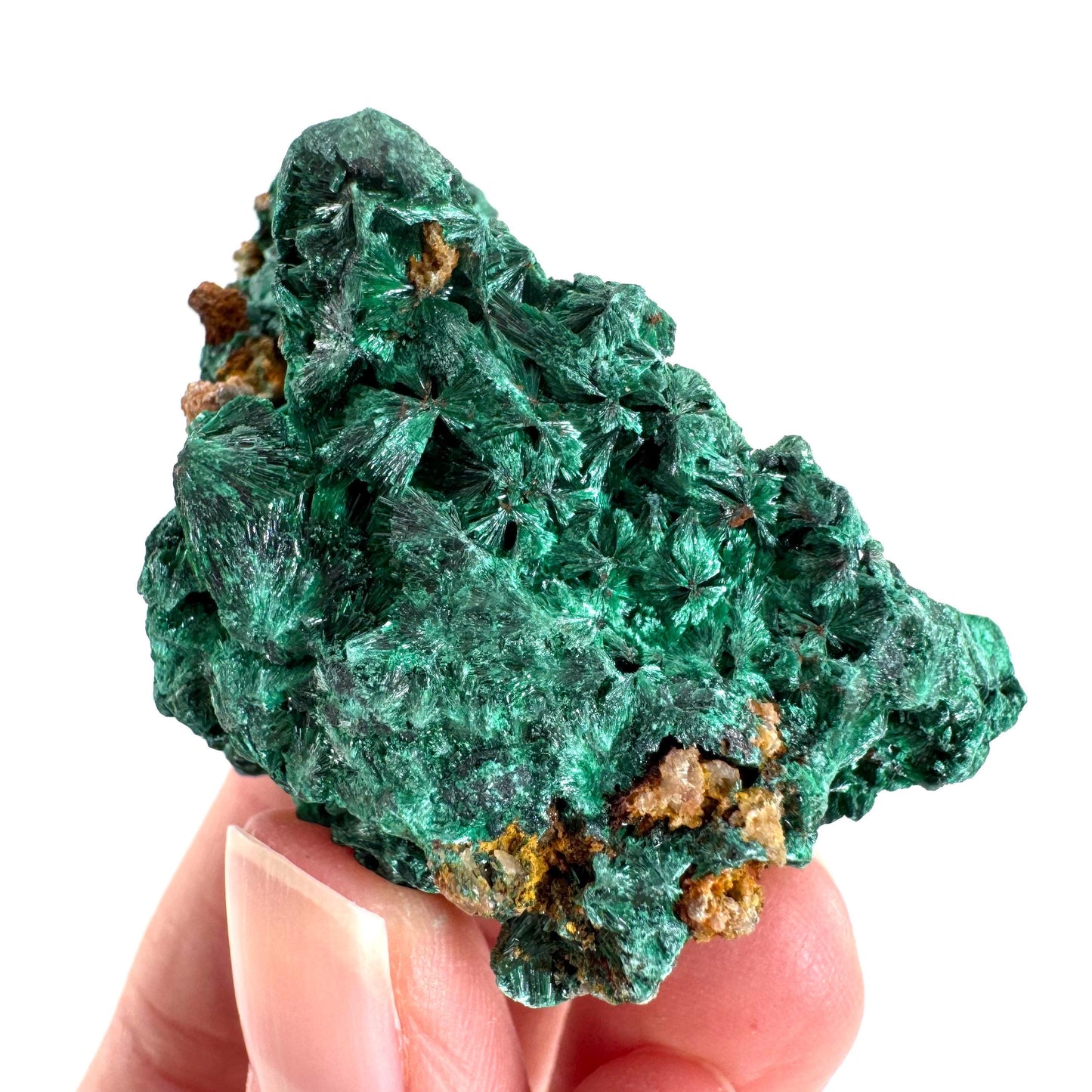Fibrous Malachite | green velvet crystal, mineral specimen