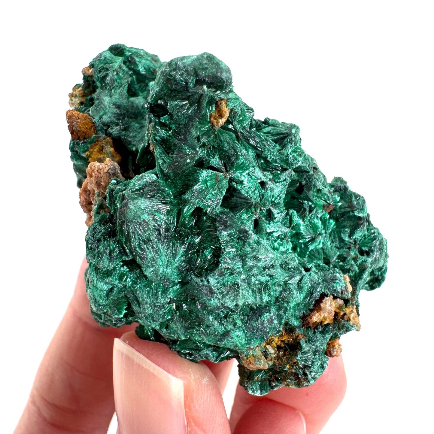Fibrous Malachite | green velvet crystal, mineral specimen