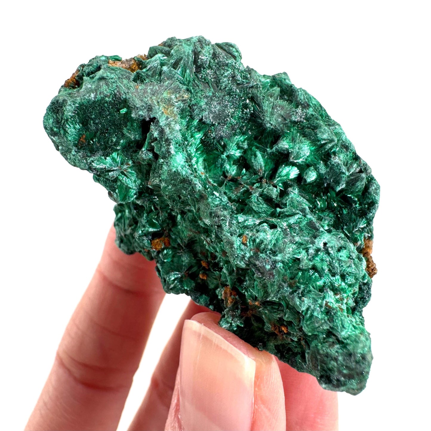 Fibrous Malachite | green velvet crystal, mineral specimen