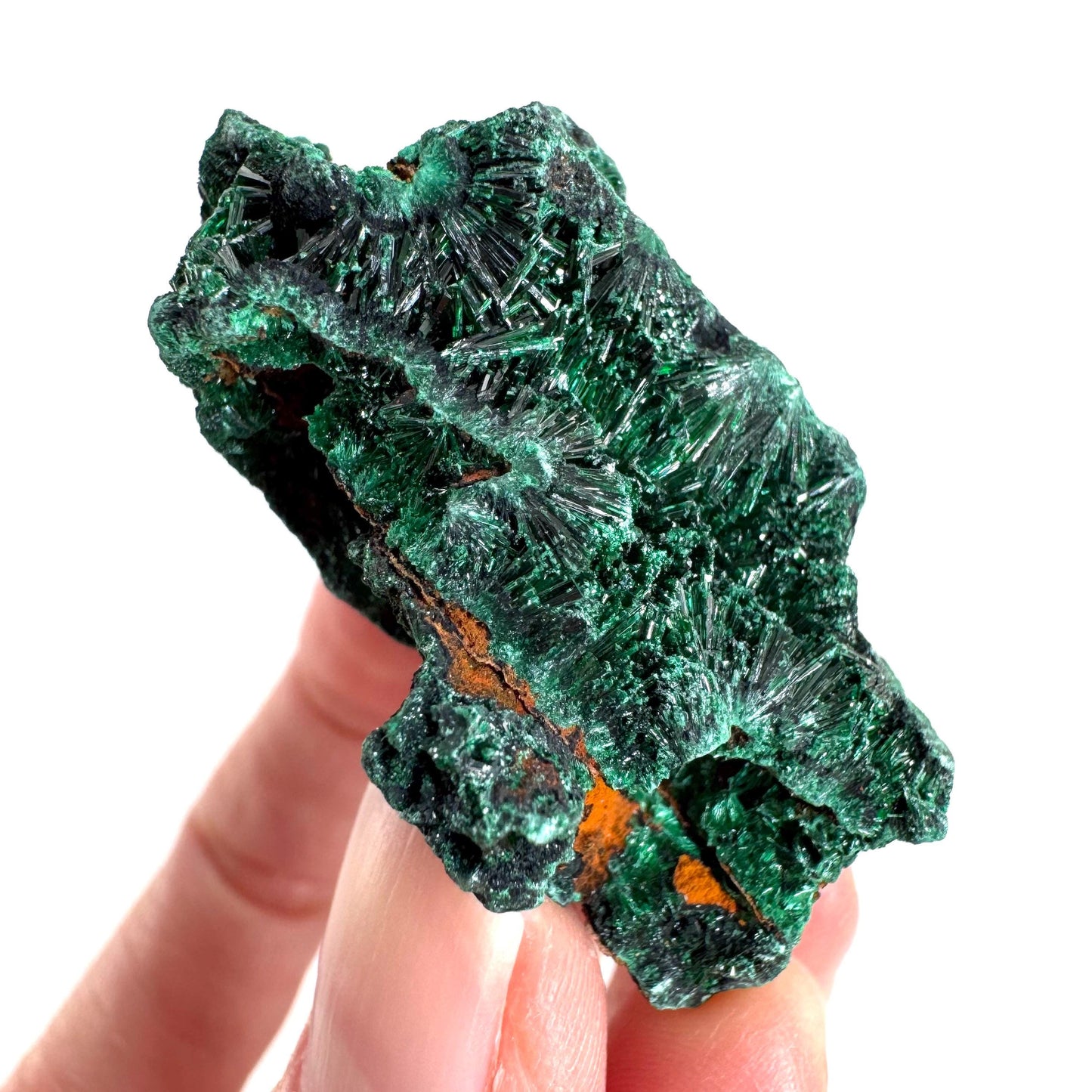 Fibrous Malachite | green velvet crystal, mineral specimen