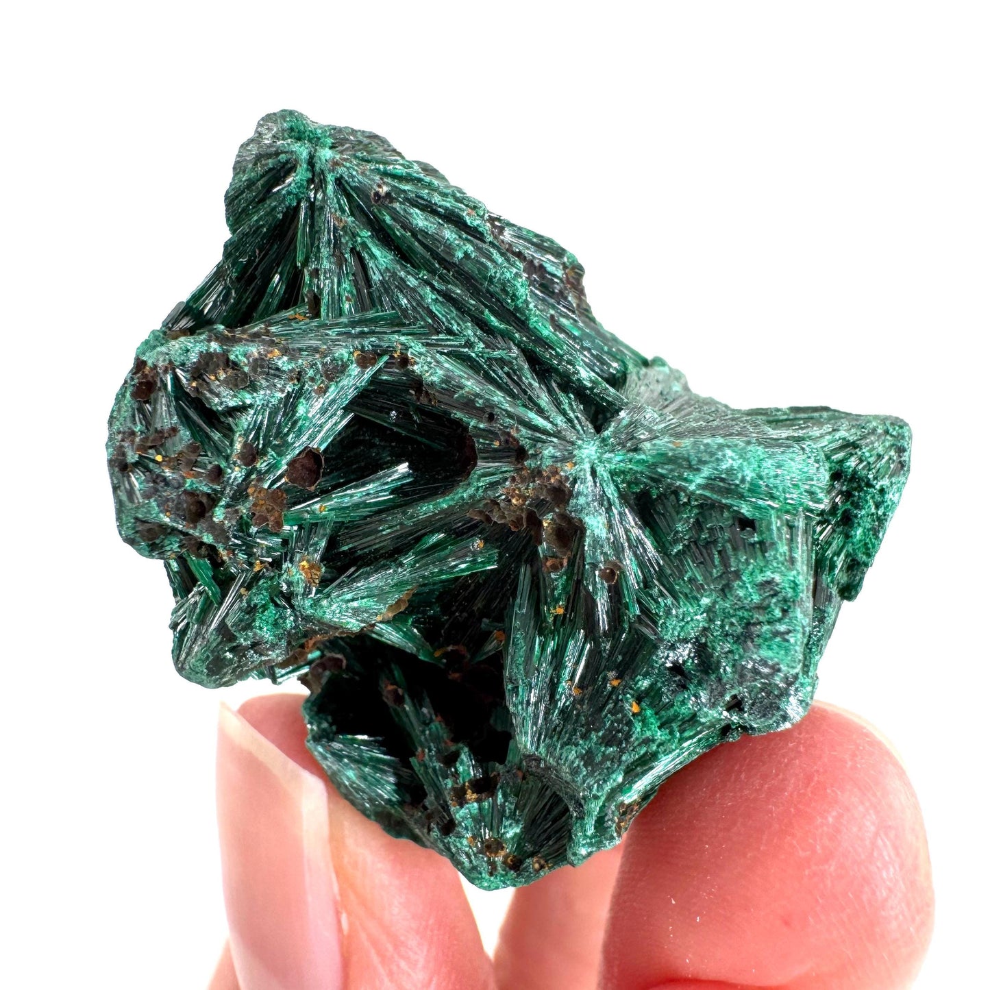 Fibrous Malachite | green velvet crystal, mineral specimen