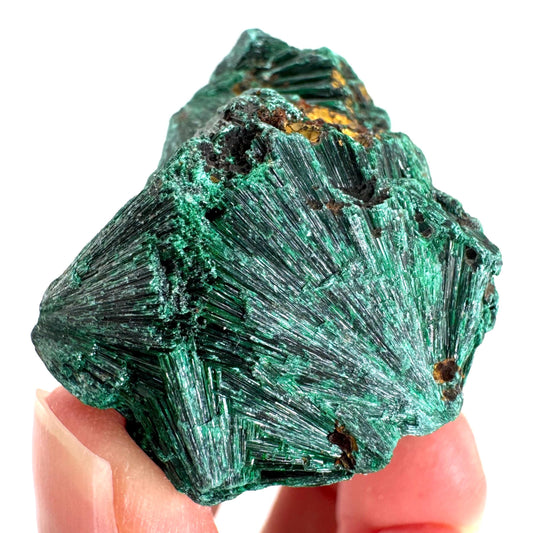 Fibrous Malachite | green velvet crystal, mineral specimen