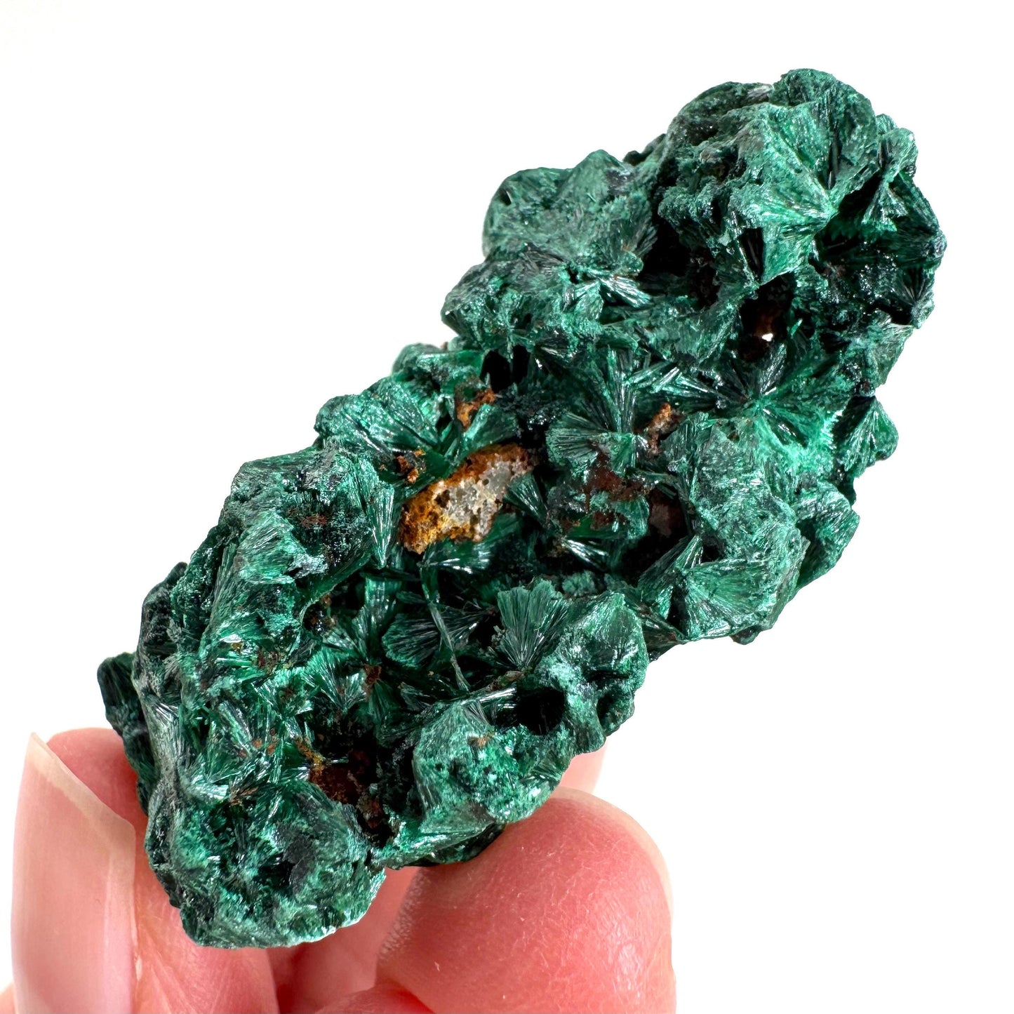 Fibrous Malachite | green velvet crystal, mineral specimen
