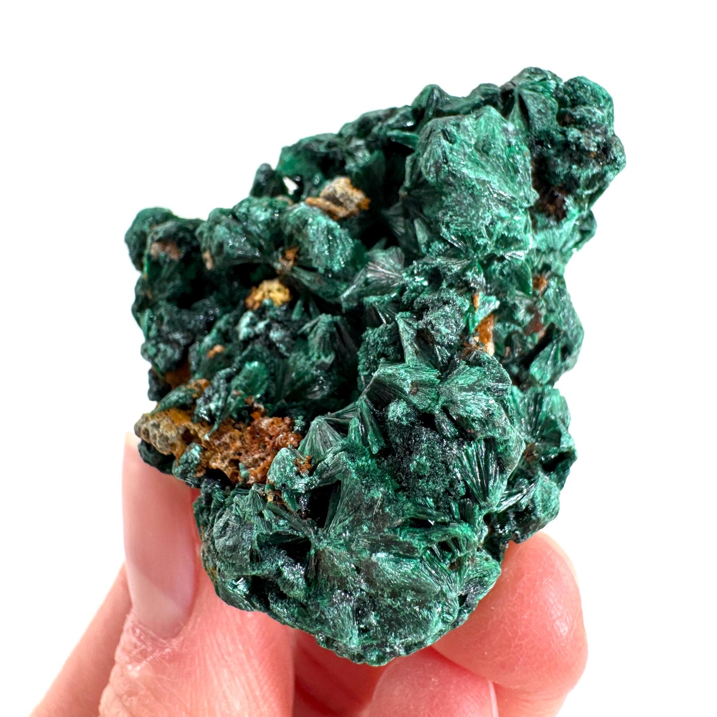 Fibrous Malachite | green velvet crystal, mineral specimen