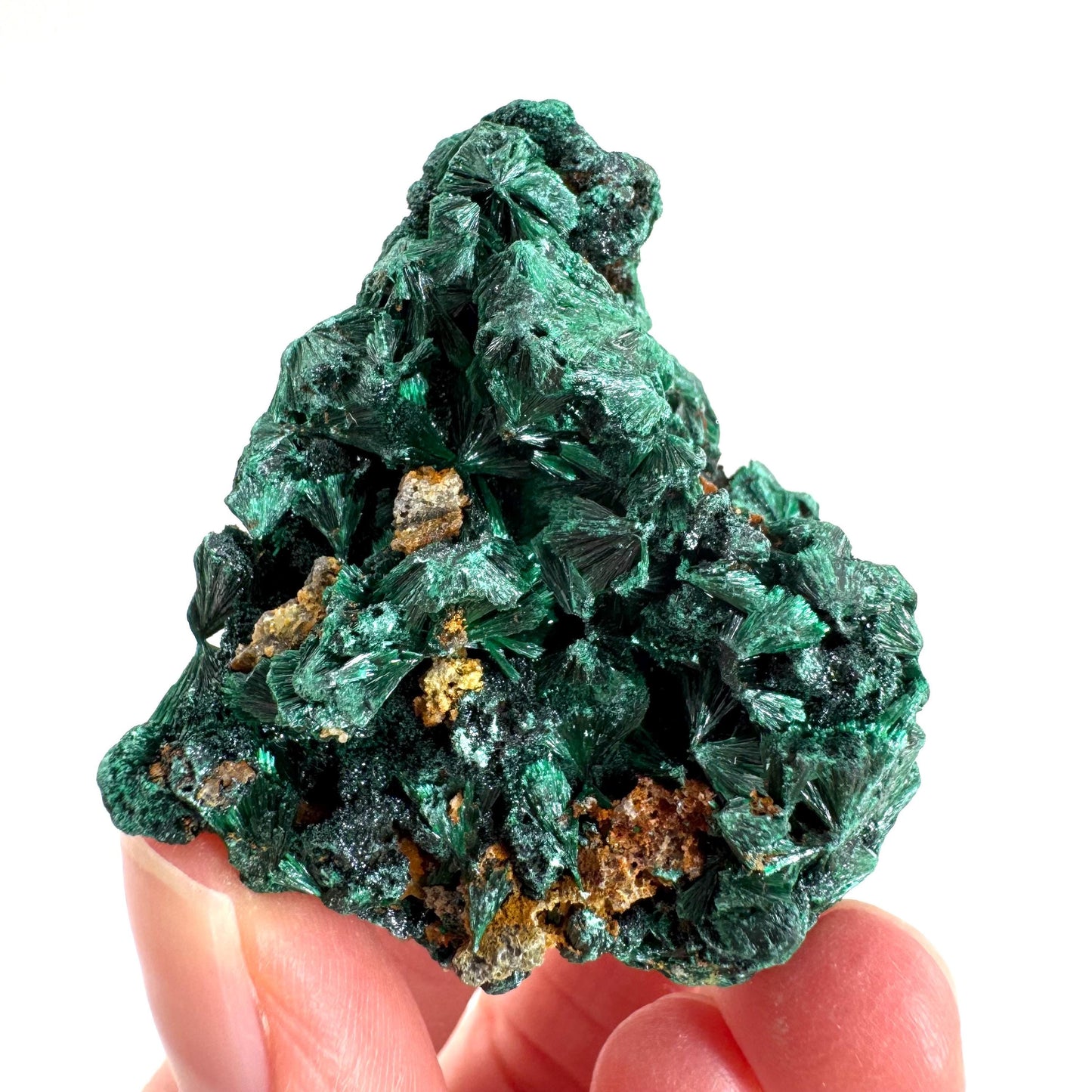 Fibrous Malachite | green velvet crystal, mineral specimen