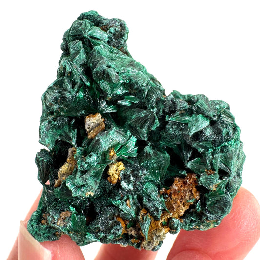 Fibrous Malachite | green velvet crystal, mineral specimen