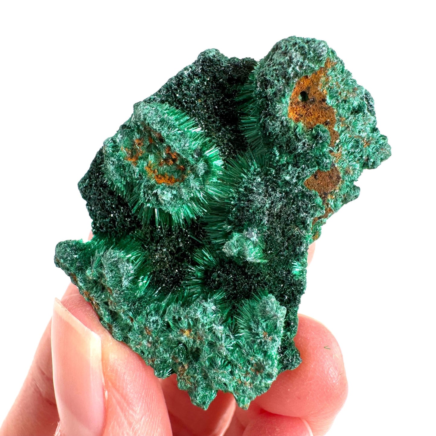 Fibrous Malachite | green velvet crystal, mineral specimen