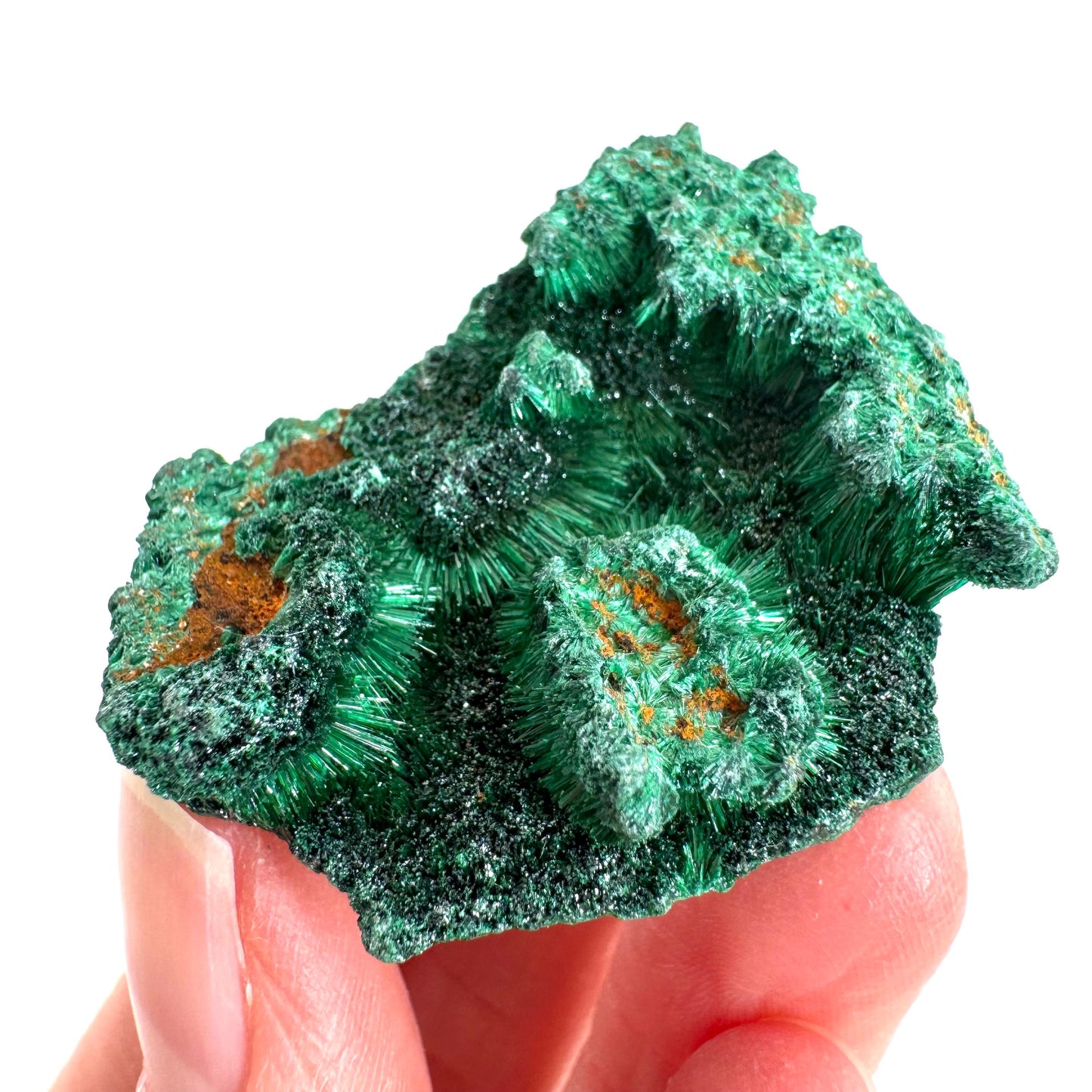Fibrous Malachite | green velvet crystal, mineral specimen