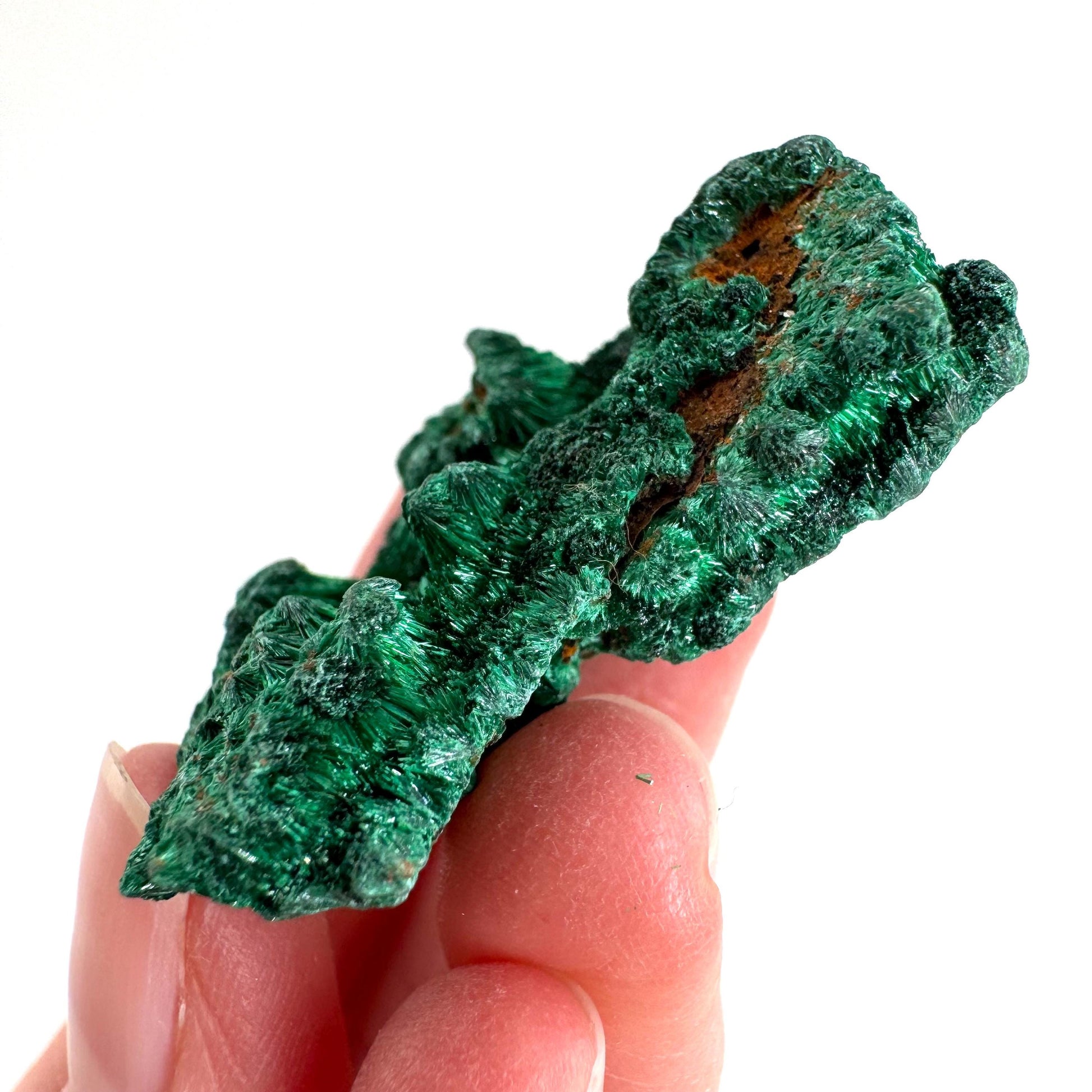 Fibrous Malachite | green velvet crystal, mineral specimen
