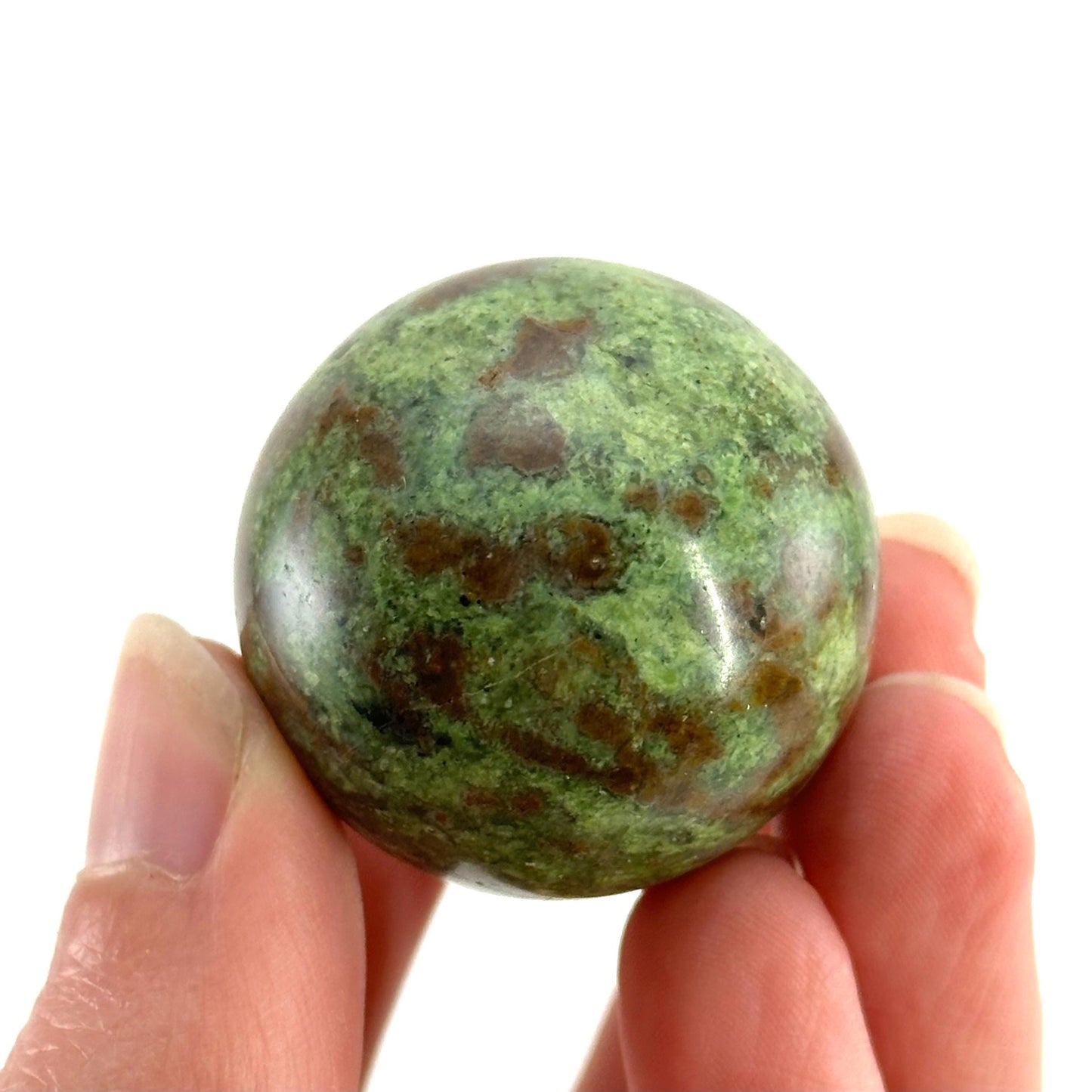 Chrysoprase Sphere | Polished Green Crystal Ball (Heart Chakra)