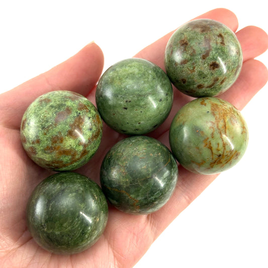 Chrysoprase Sphere | Polished Green Crystal Ball (Heart Chakra)