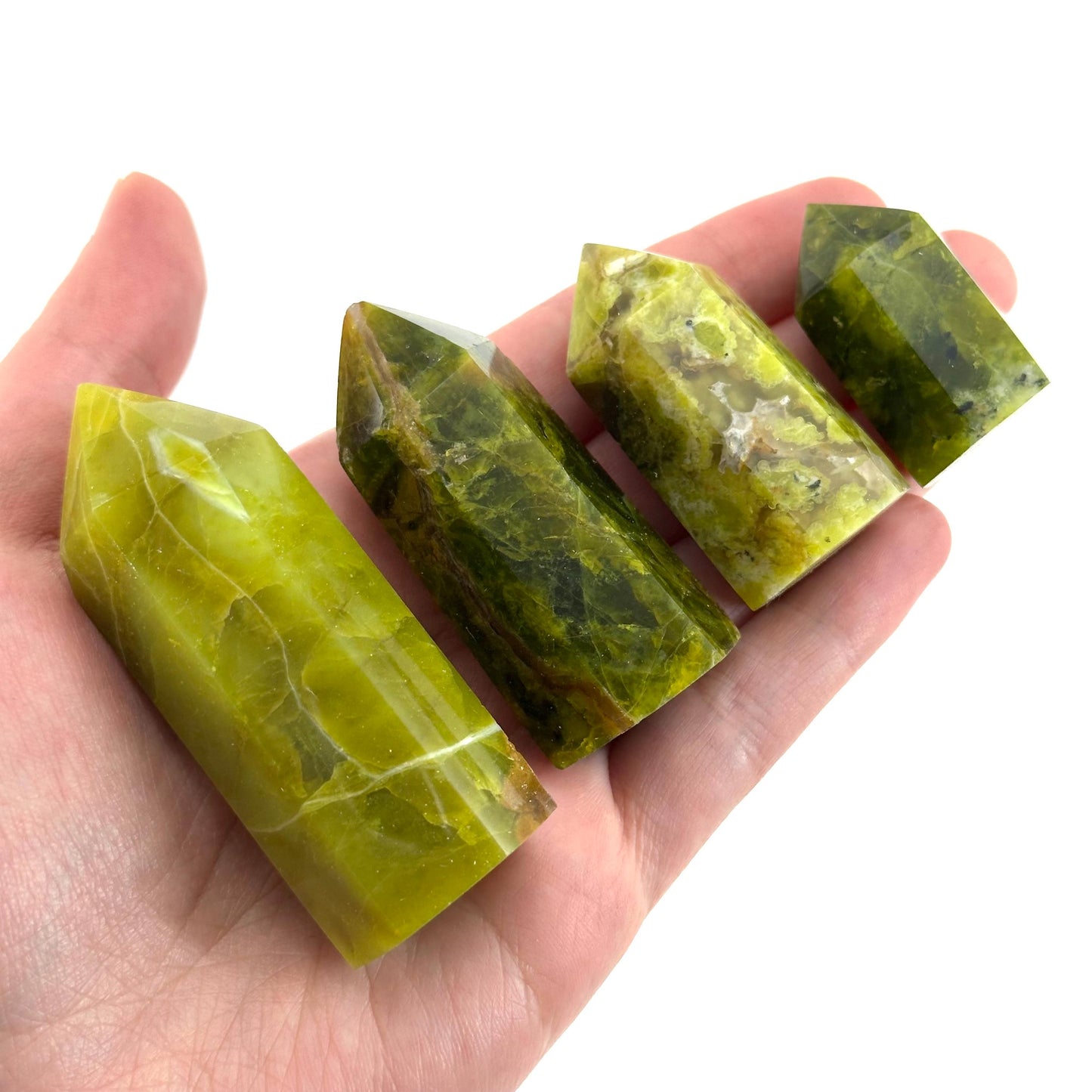 Green Opal Point | Polished Green Natural Crystal Tower (Heart Chakra)