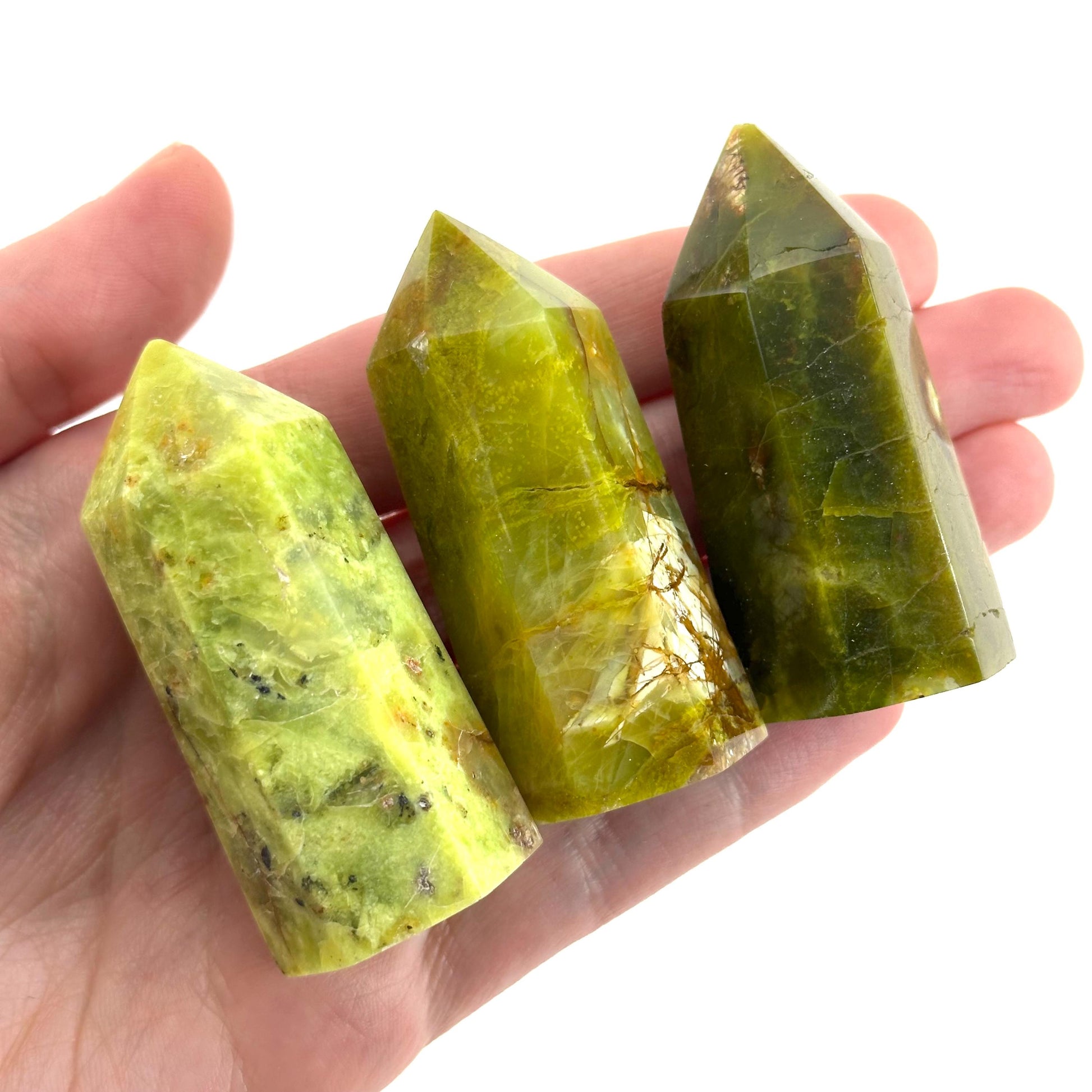 Green Opal Point | Polished Green Natural Crystal Tower (Heart Chakra)